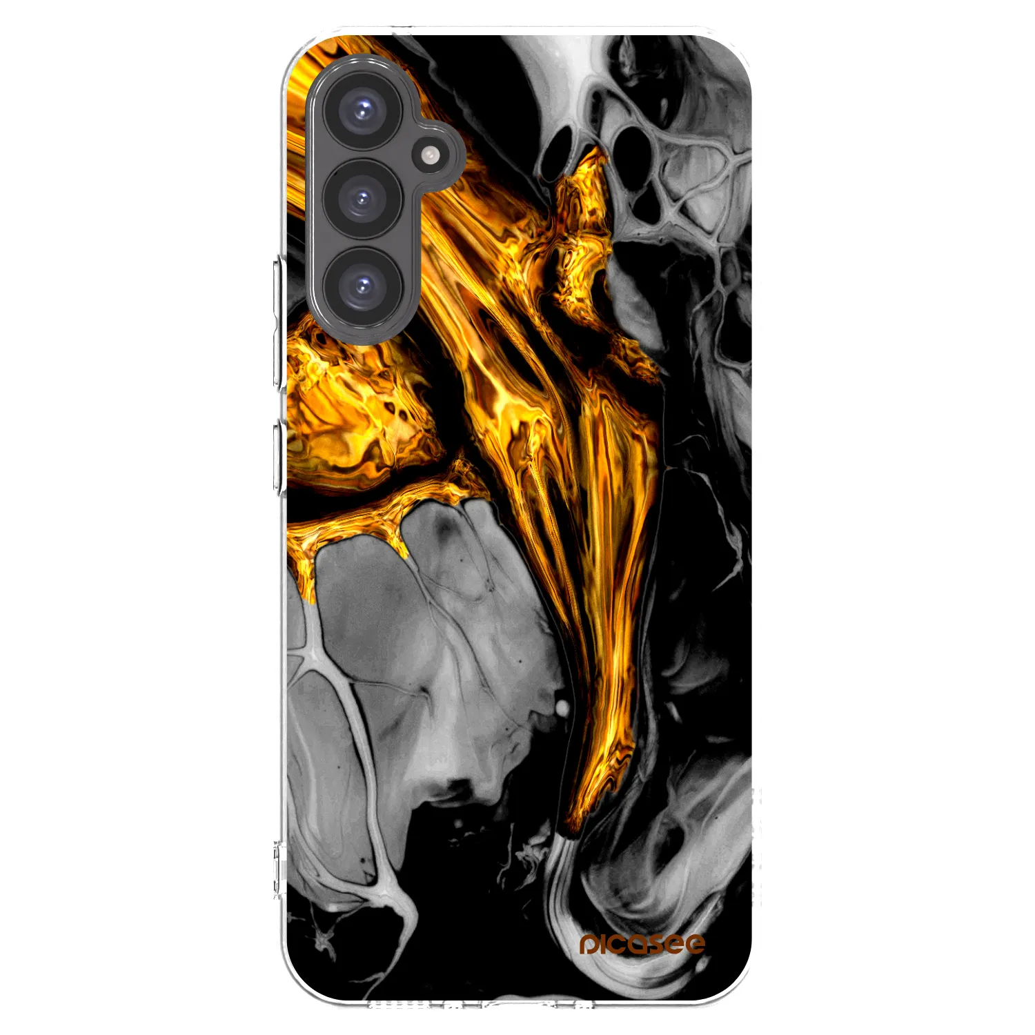 Picasee husă transparentă din silicon pentru Samsung Galaxy A34 5G A346B - Black Gold