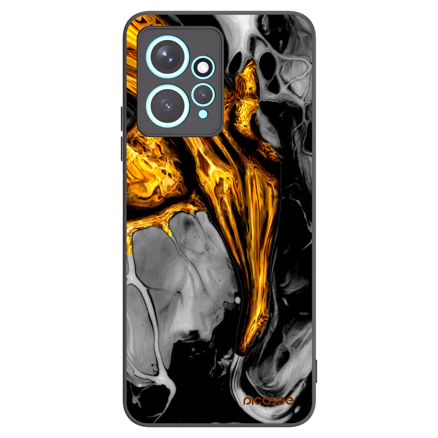Picasee husă neagră din silicon pentru Xiaomi Redmi Note 12 4G - Black Gold
