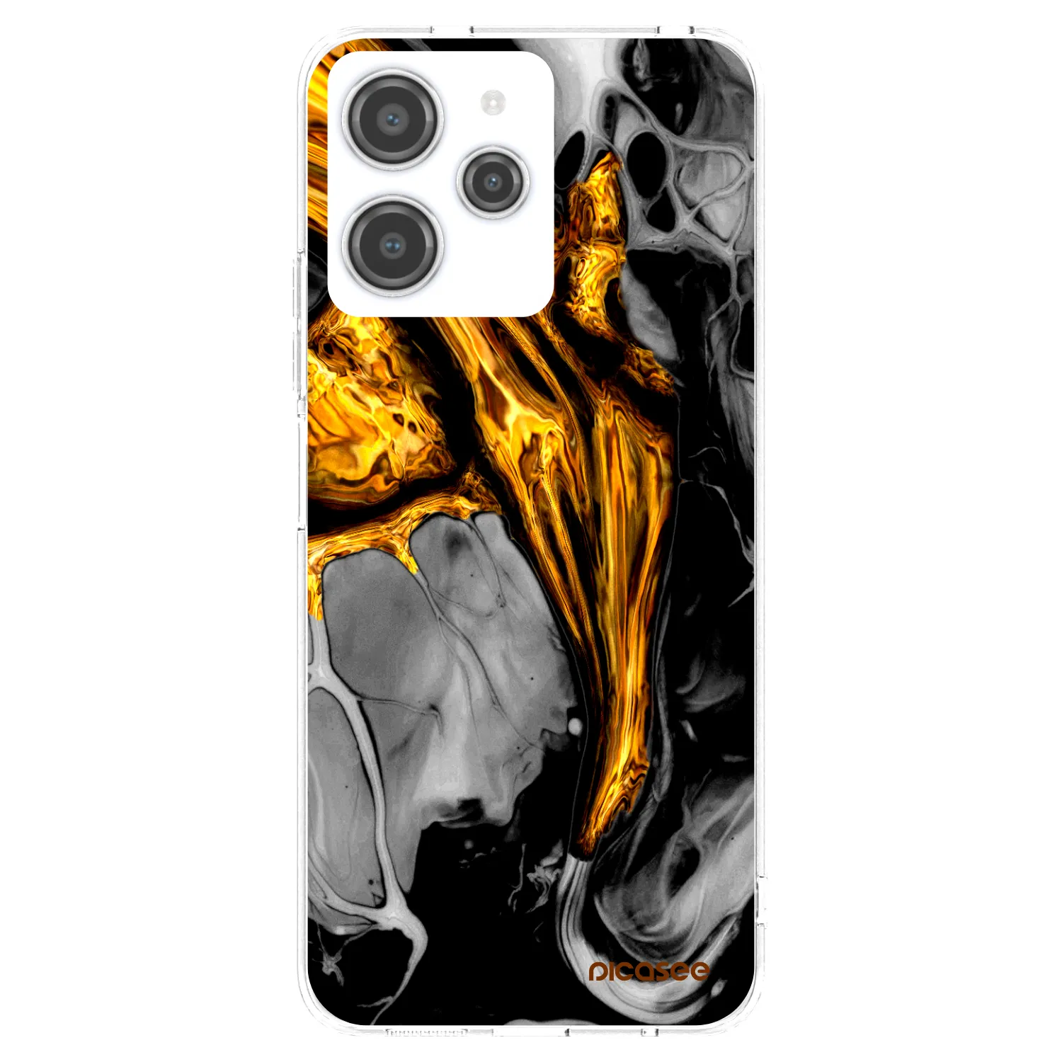 Picasee husă transparentă din silicon pentru Xiaomi Redmi 12 4G - Black Gold