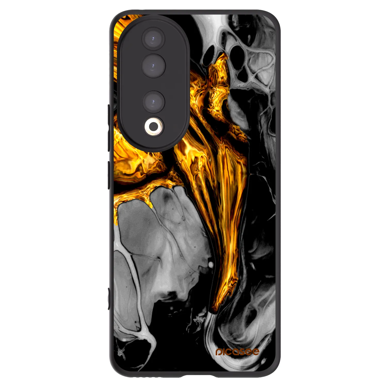 Picasee husă neagră din silicon pentru Honor 90 5G - Black Gold