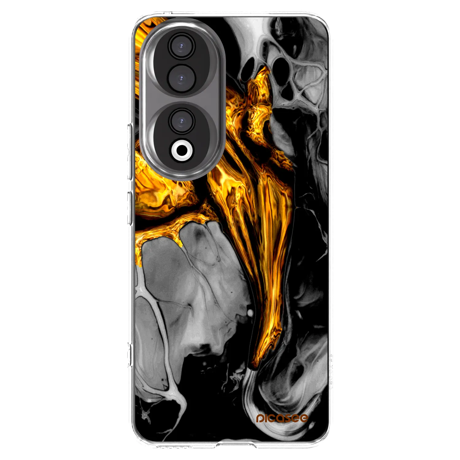 Picasee husă transparentă din silicon pentru Honor 90 5G - Black Gold