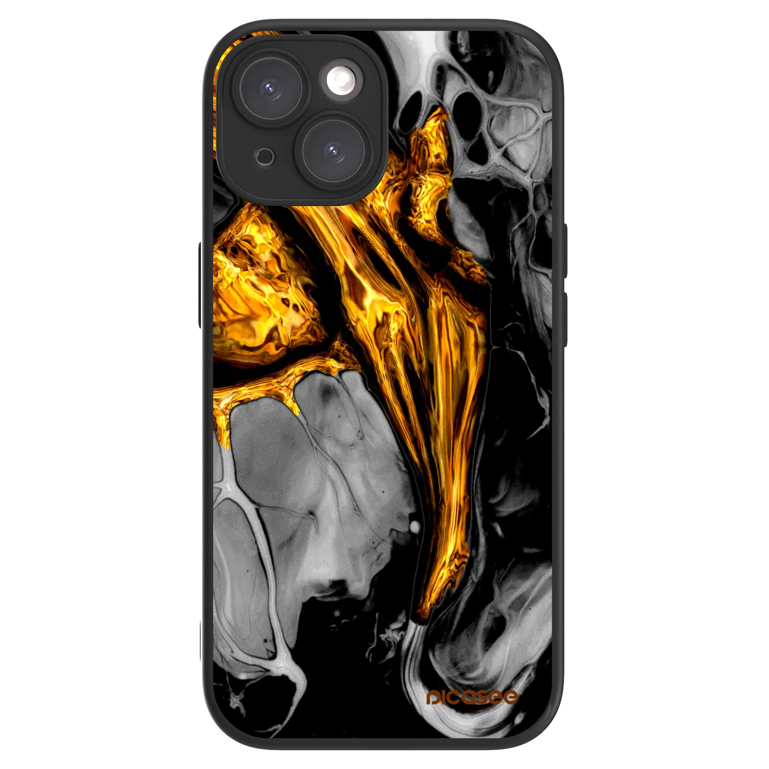 Picasee ULTIMATE CASE MagSafe pentru Apple iPhone 15 - Black Gold