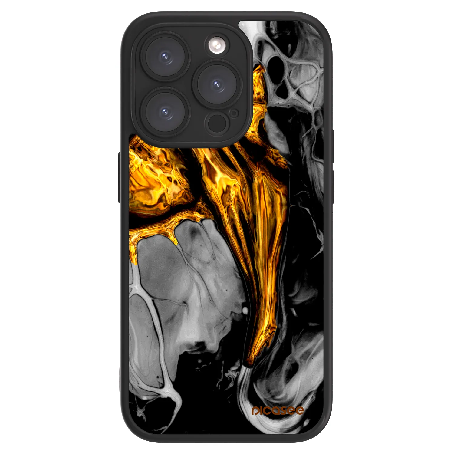Picasee ULTIMATE CASE MagSafe pentru Apple iPhone 15 Pro - Black Gold