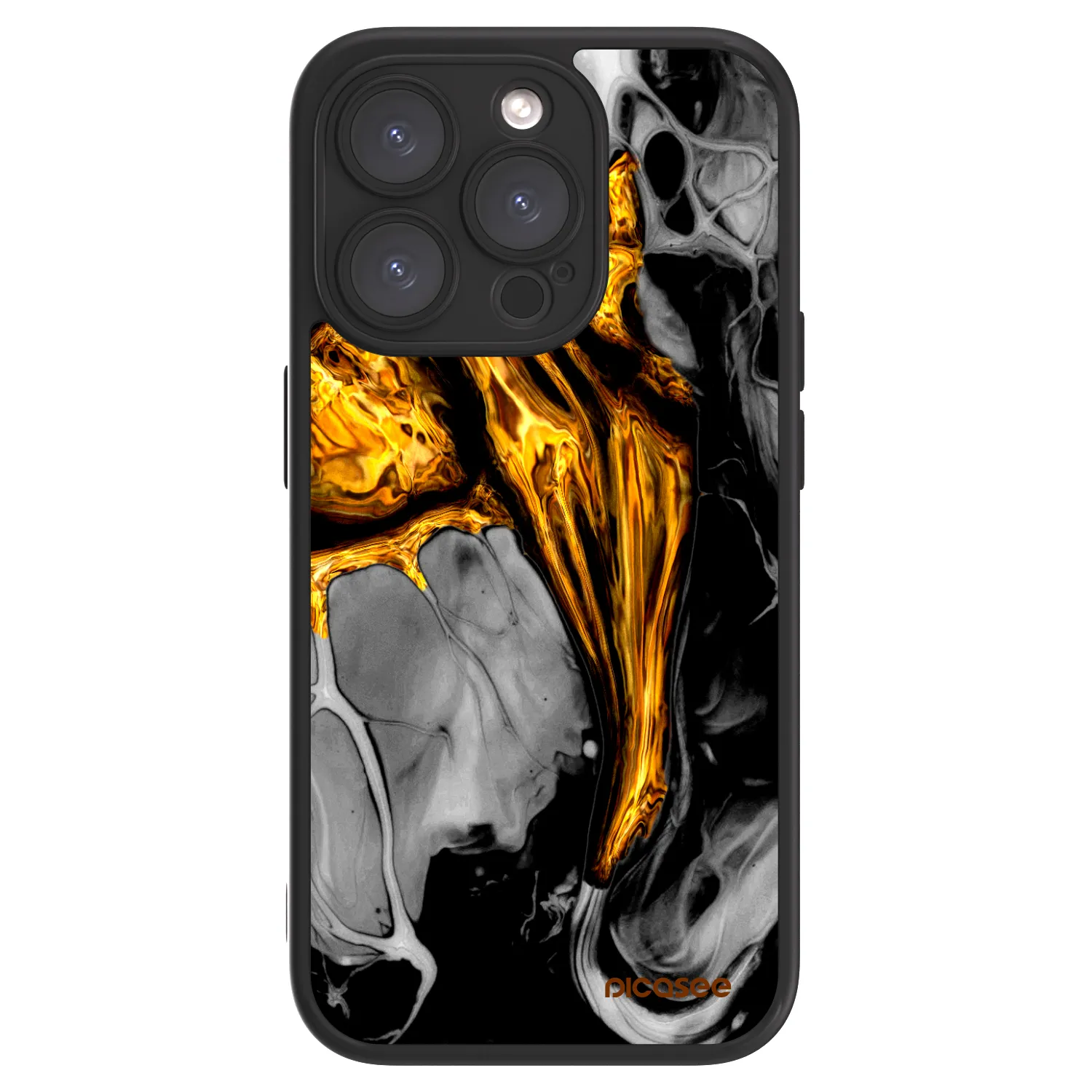 Picasee ULTIMATE CASE pentru Apple iPhone 15 Pro - Black Gold