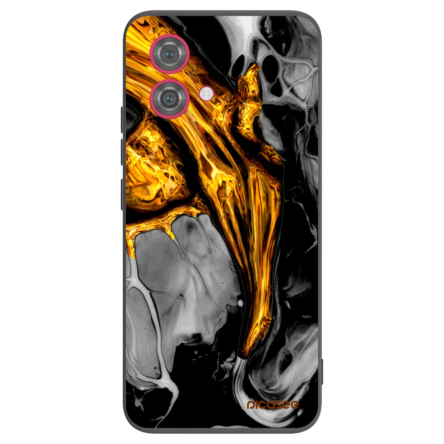 Picasee husă neagră din silicon pentru Motorola Moto G84 5G - Black Gold