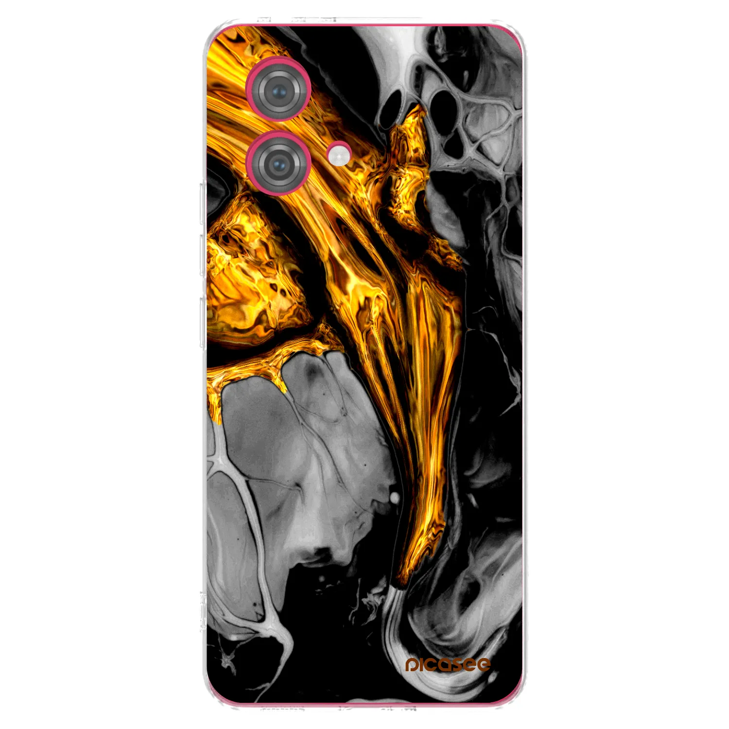 Picasee husă transparentă din silicon pentru Motorola Moto G84 5G - Black Gold