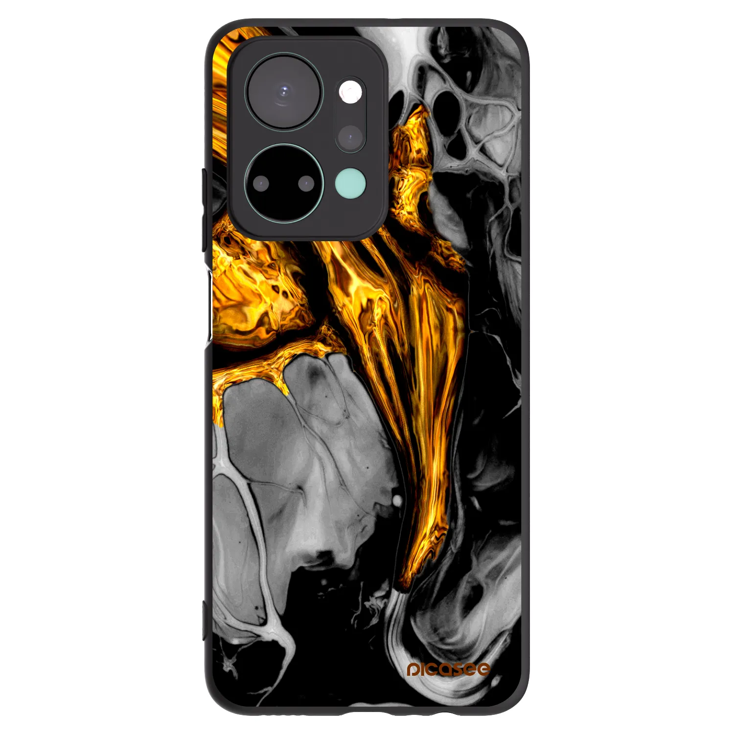 Picasee husă neagră din silicon pentru Honor X7a - Black Gold