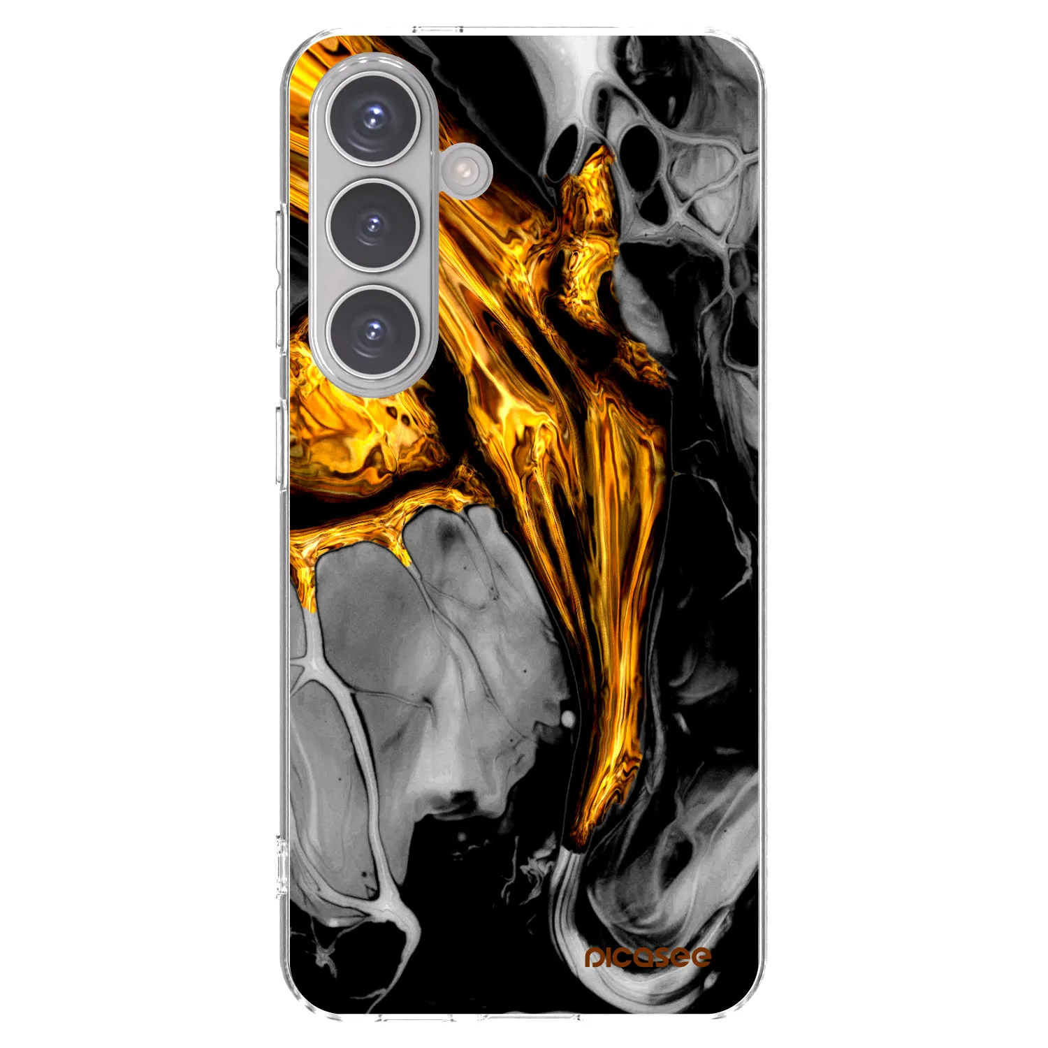 Picasee husă transparentă din silicon pentru Samsung Galaxy S24 S921B 5G - Black Gold