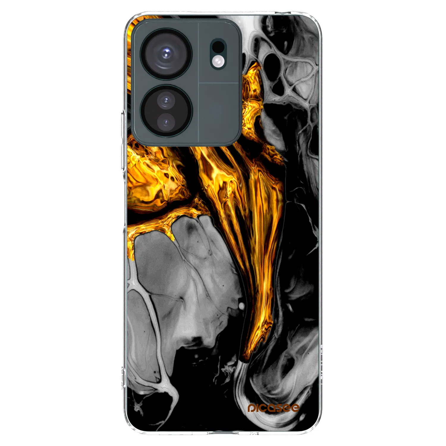 Picasee husă transparentă din silicon pentru Xiaomi Redmi 13C 4G - Black Gold
