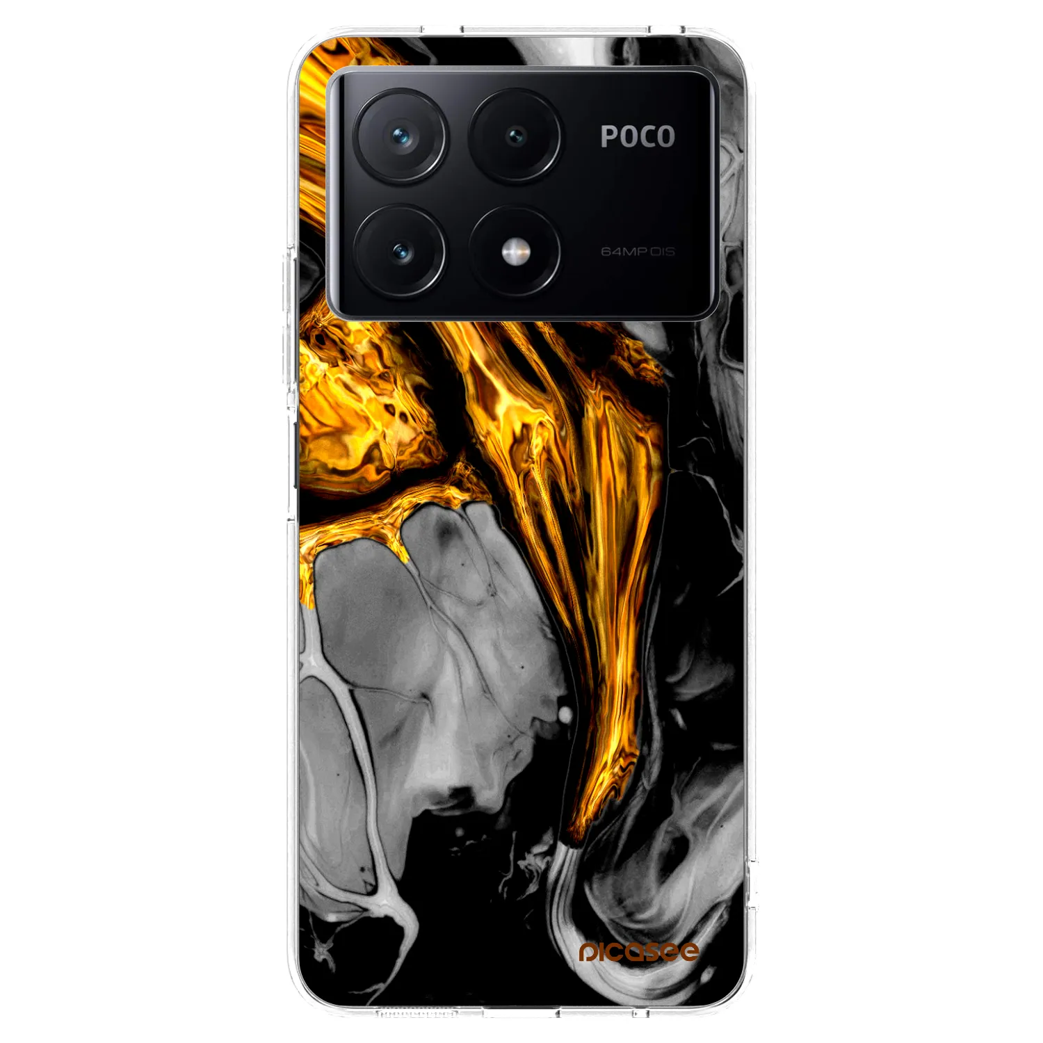 Picasee husă transparentă din silicon pentru Xiaomi Poco X6 Pro - Black Gold