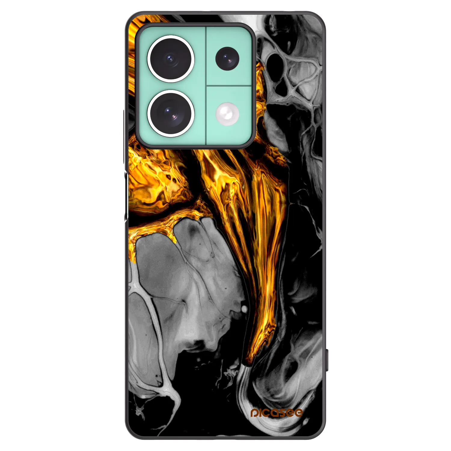 Picasee husă neagră din silicon pentru Xiaomi Redmi Note 13 5G - Black Gold