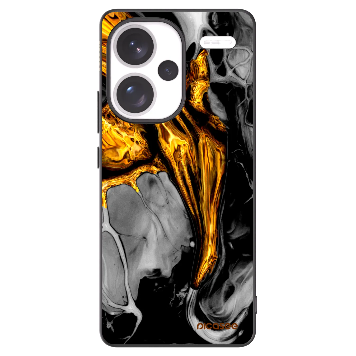Picasee husă neagră din silicon pentru Xiaomi Redmi Note 13 Pro+ 5G - Black Gold