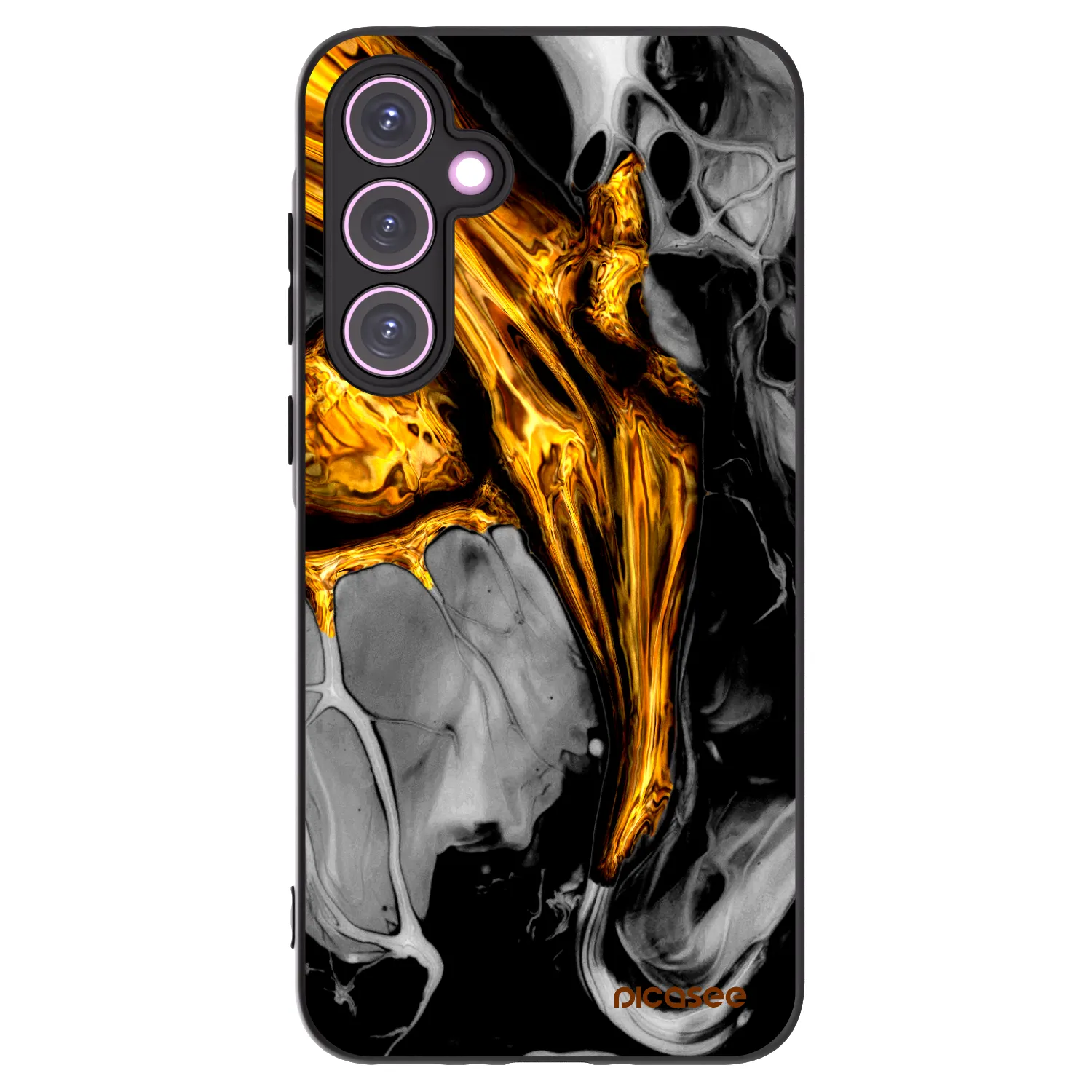 Picasee husă neagră din silicon pentru Samsung Galaxy A35 5G A356B - Black Gold