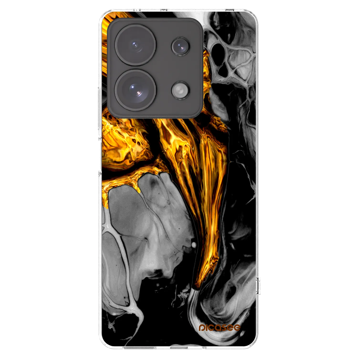 Picasee husă transparentă din silicon pentru Xiaomi Redmi Note 13 Pro 4G - Black Gold