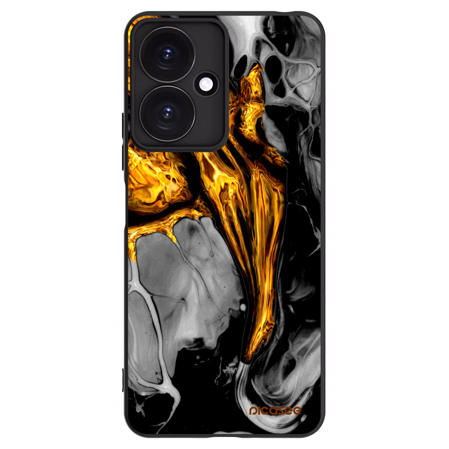 Picasee husă neagră din silicon pentru Xiaomi Redmi 13C 5G - Black Gold