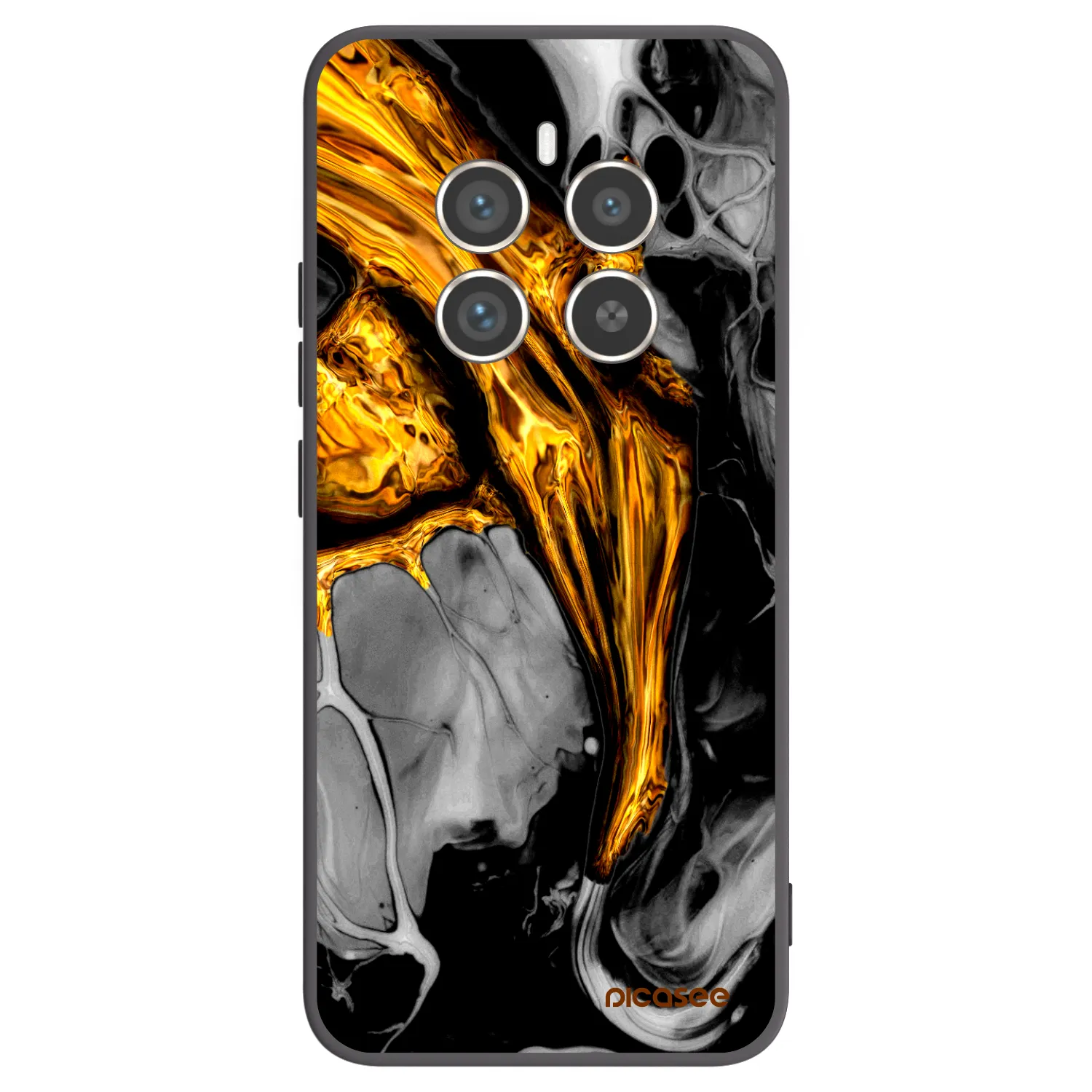 Picasee husă neagră din silicon pentru Realme 12 Pro 5G - Black Gold