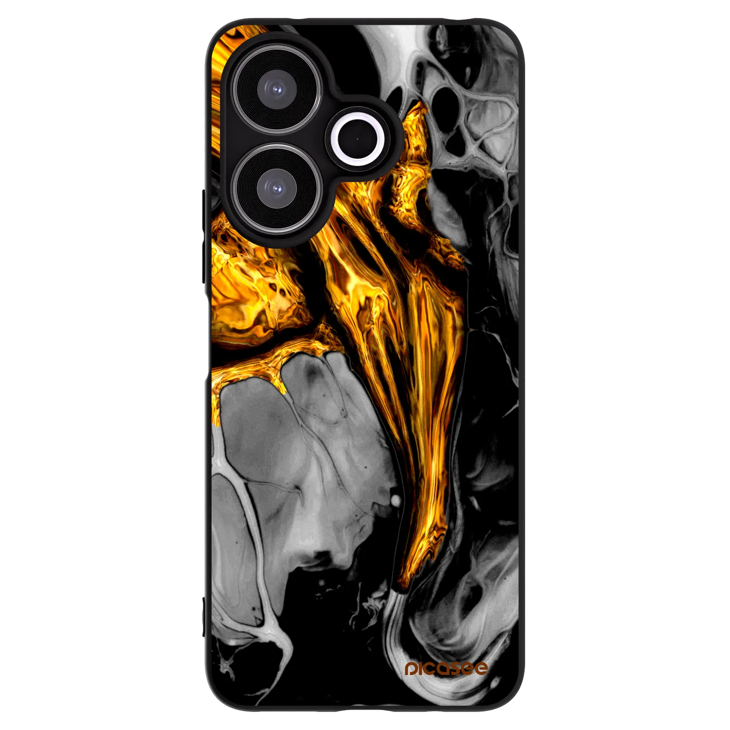 Picasee husă neagră din silicon pentru Xiaomi Redmi 13 4G - Black Gold