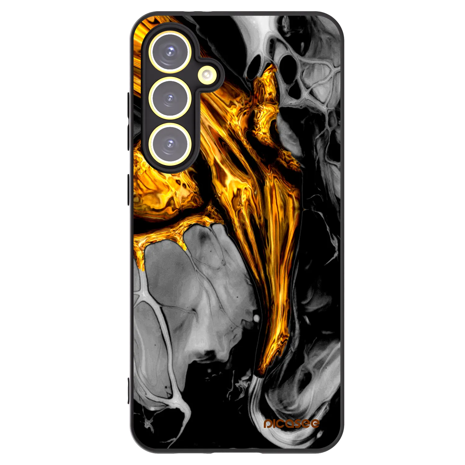 Picasee husă neagră din silicon pentru Samsung Galaxy S24 FE S721B - Black Gold