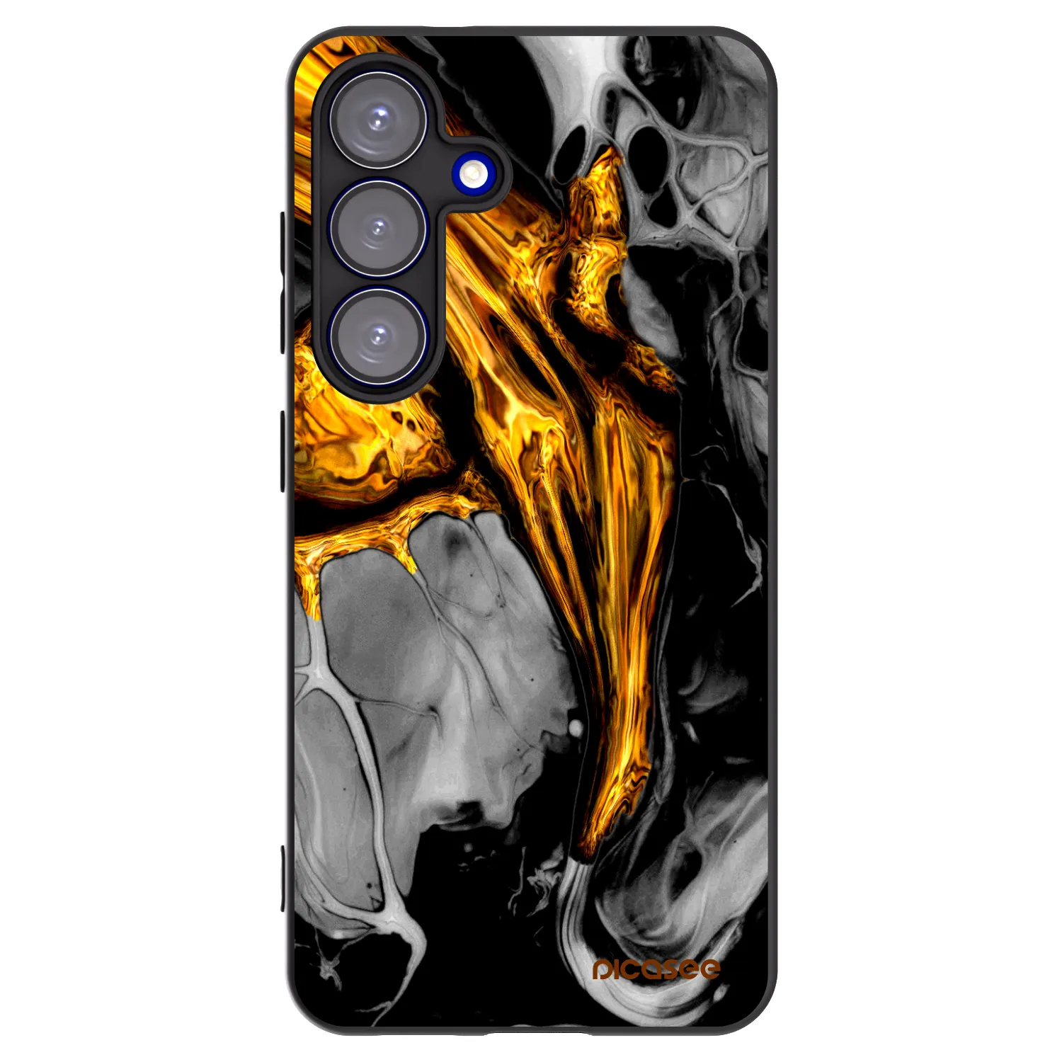 Picasee husă neagră din silicon pentru Samsung Galaxy S25 5G - Black Gold