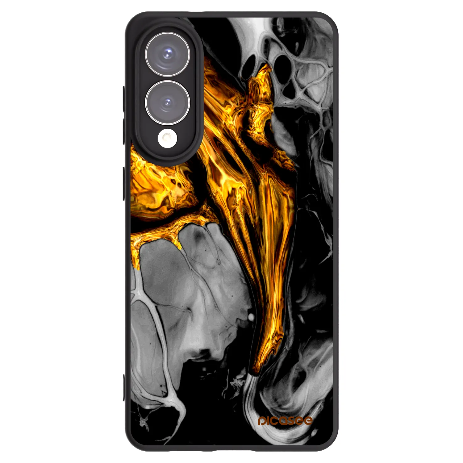 Picasee husă neagră din silicon pentru Samsung Galaxy S25 Edge 5G - Black Gold