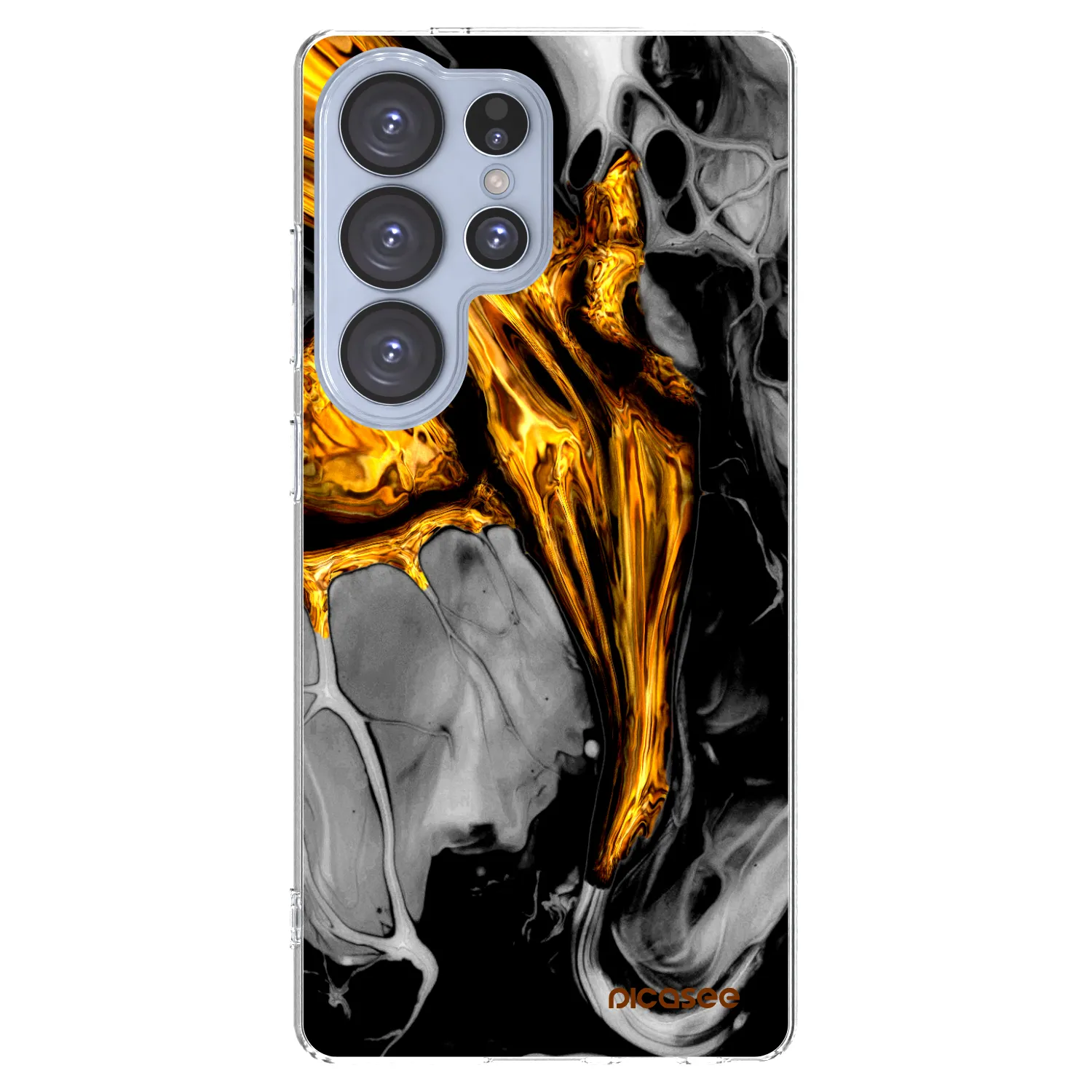 Picasee husă transparentă din silicon pentru Samsung Galaxy S25 Ultra 5G - Black Gold