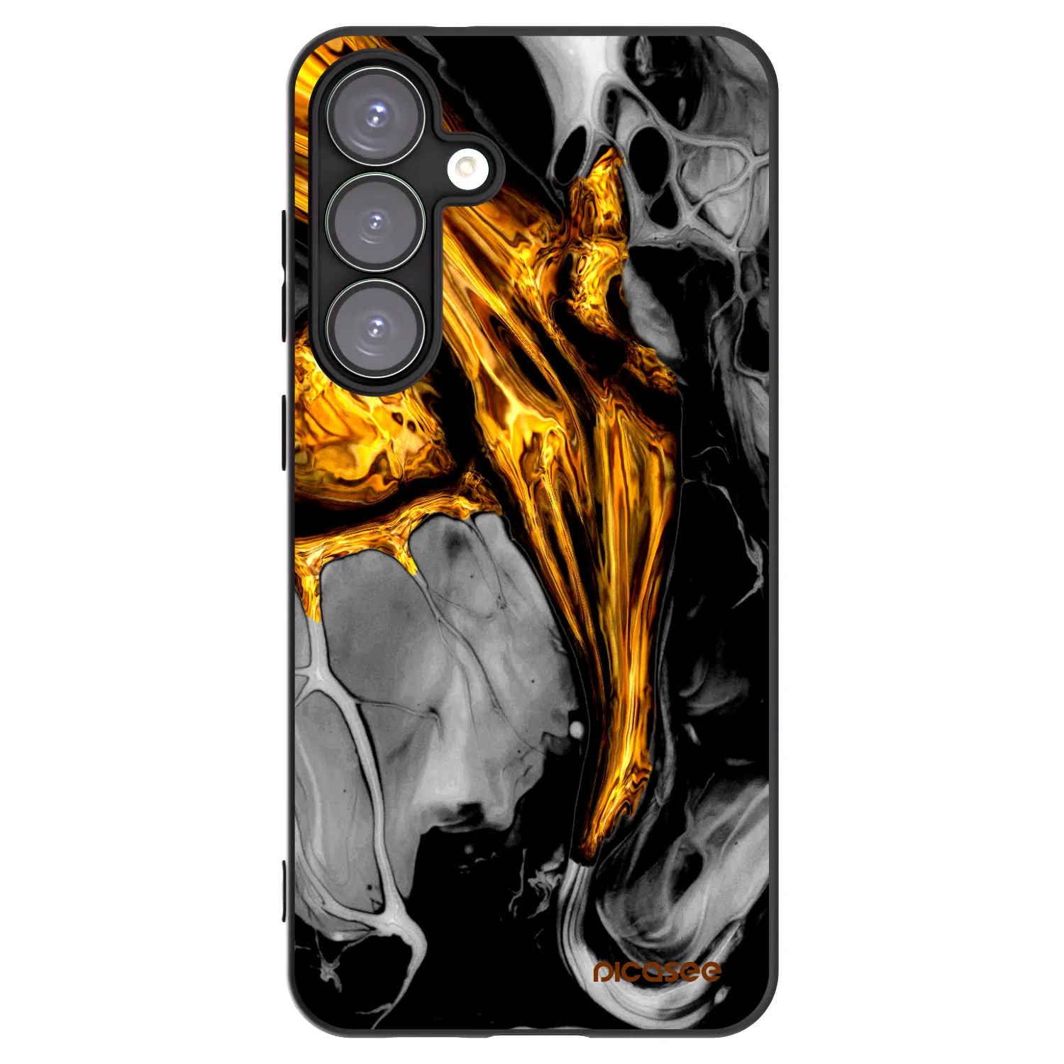 Picasee husă neagră din silicon pentru Samsung Galaxy S25+ 5G - Black Gold