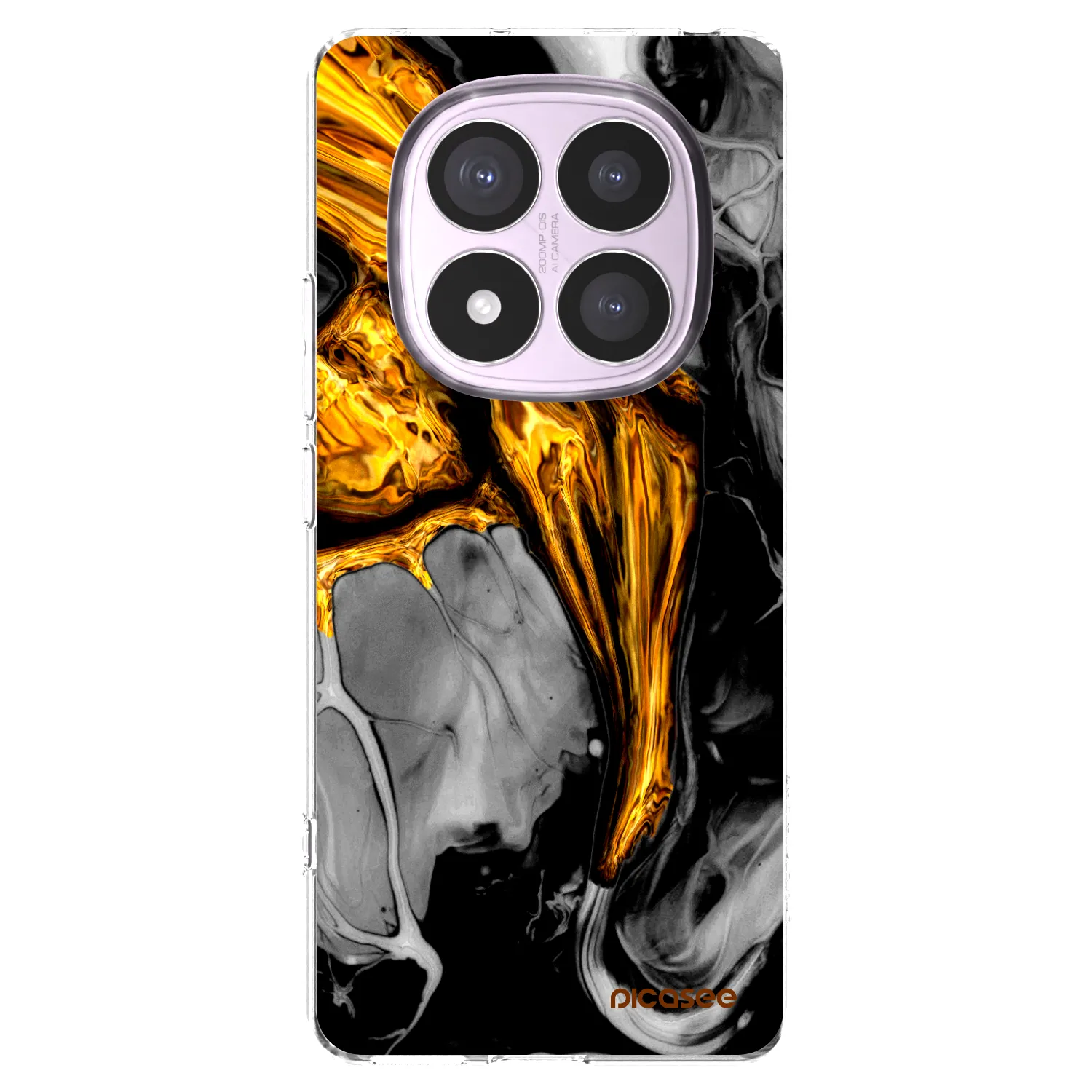 Picasee husă transparentă din silicon pentru Xiaomi Redmi Note 14 Pro 4G - Black Gold