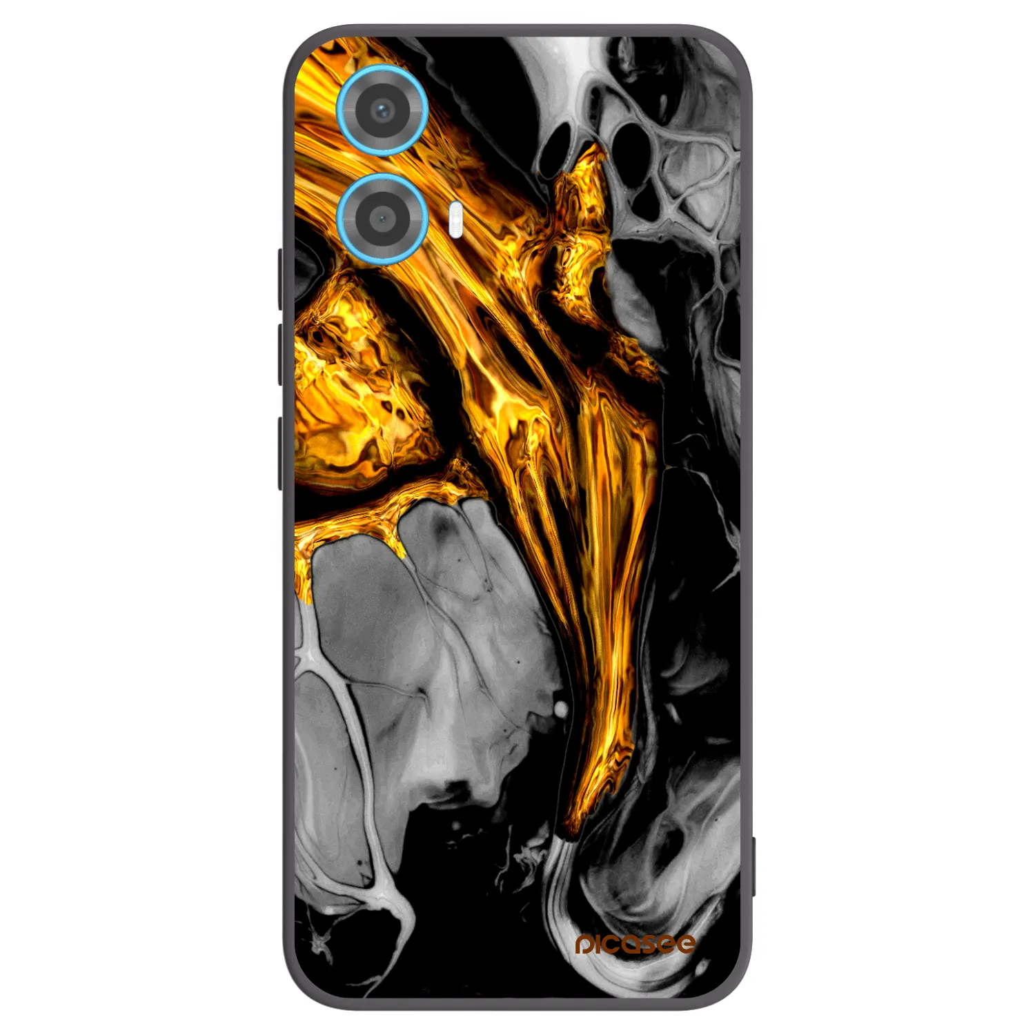 Picasee husă neagră din silicon pentru Motorola Moto G34 5G - Black Gold