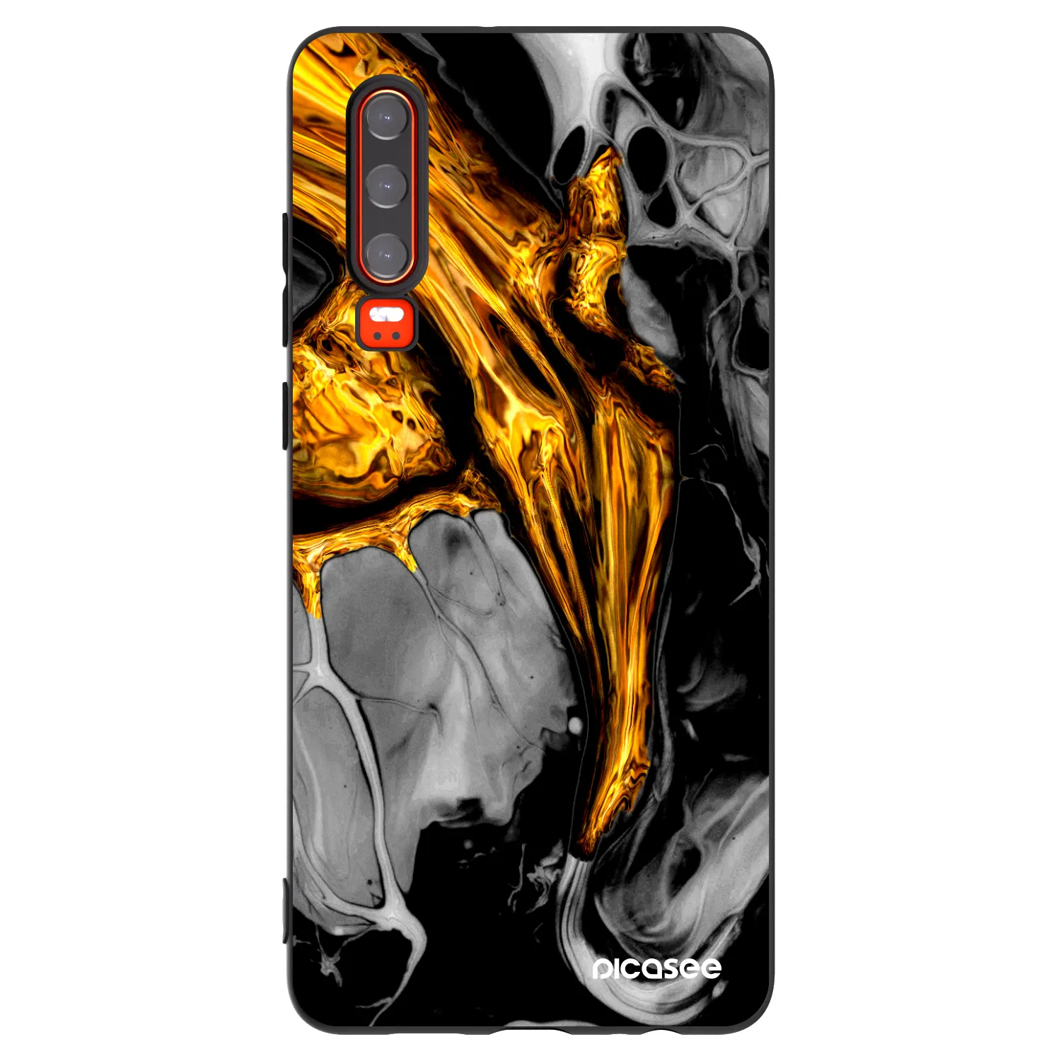 Picasee husă neagră din silicon pentru Huawei P30 - Black Gold
