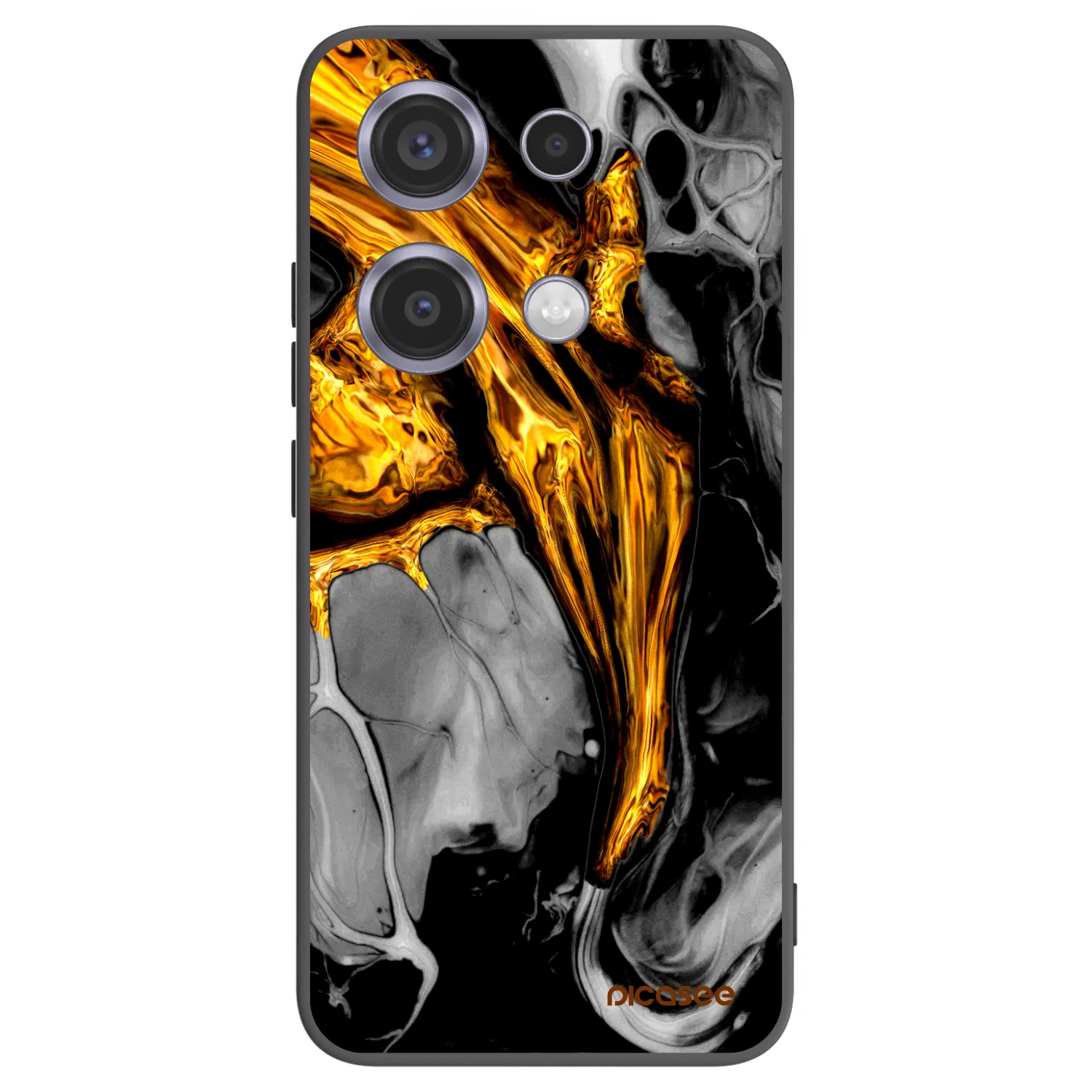 Picasee husă neagră din silicon pentru Xiaomi Redmi Note 14S - Black Gold