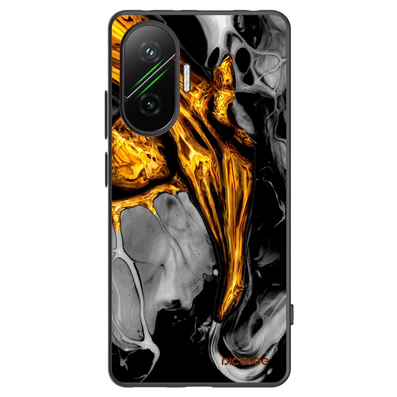 Picasee husă neagră din silicon pentru Xiaomi Poco F7 5G - Black Gold