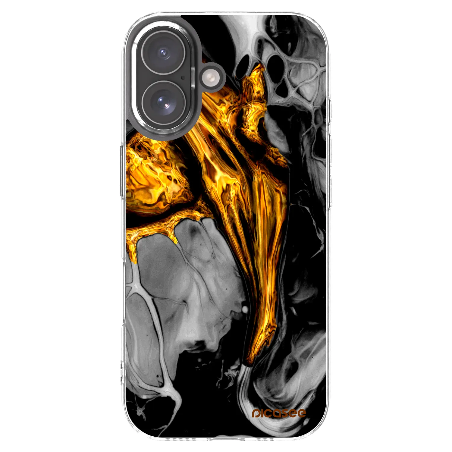 Picasee husă transparentă din silicon pentru Apple iPhone 17 - Black Gold