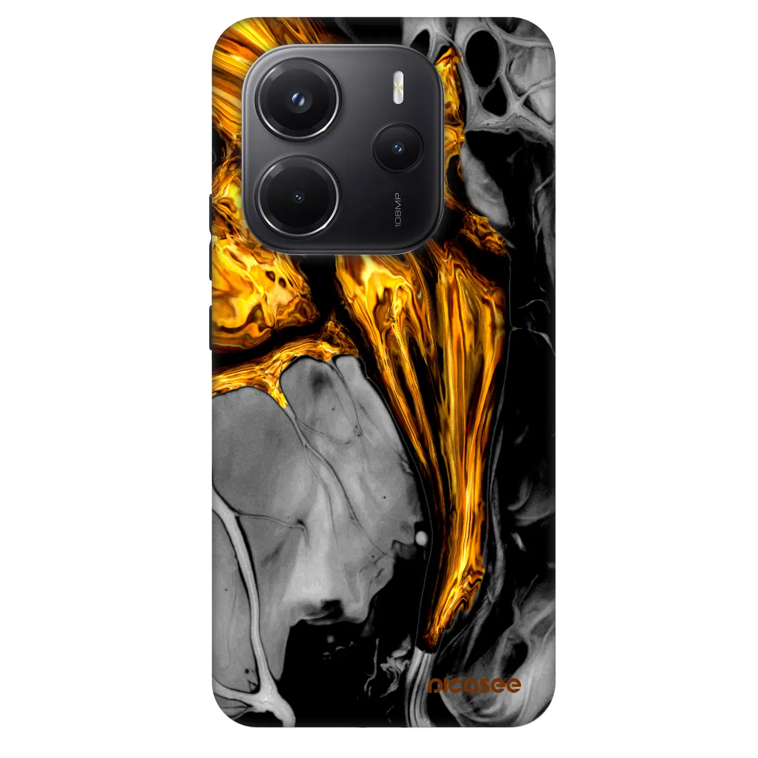 Picasee Fashion Case pentru Xiaomi Redmi Note 14 5G - Black Gold