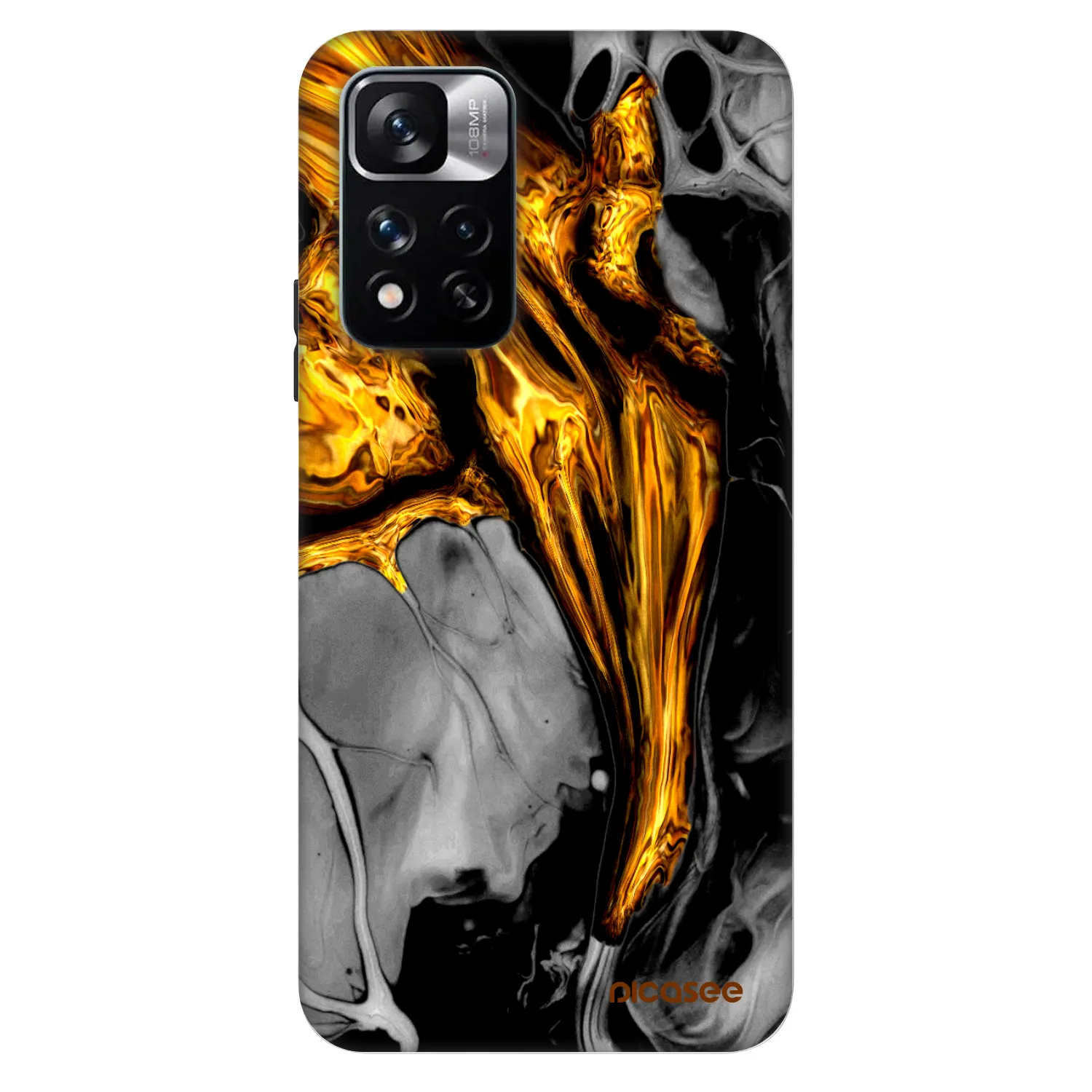 Picasee Fashion Case pentru Xiaomi Redmi Note 11 Pro - Black Gold