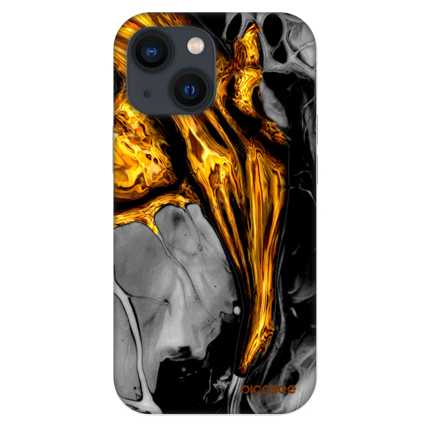 Picasee Fashion Case pentru Apple iPhone 13 mini - Black Gold
