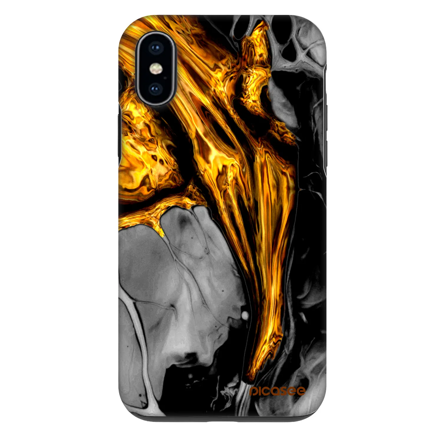 Picasee Fashion Case pentru Apple iPhone X/XS - Black Gold