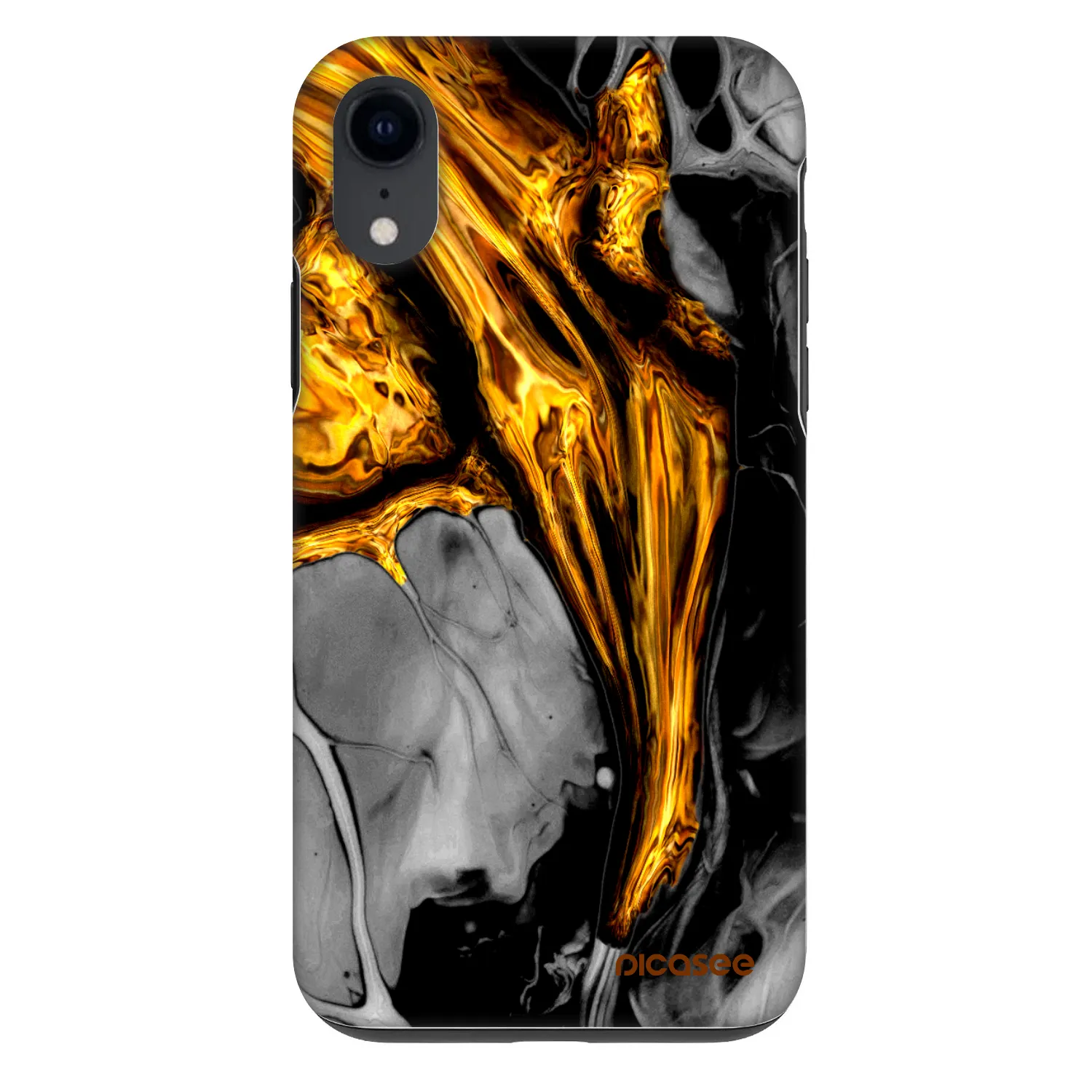 Picasee Fashion Case pentru Apple iPhone XR - Black Gold