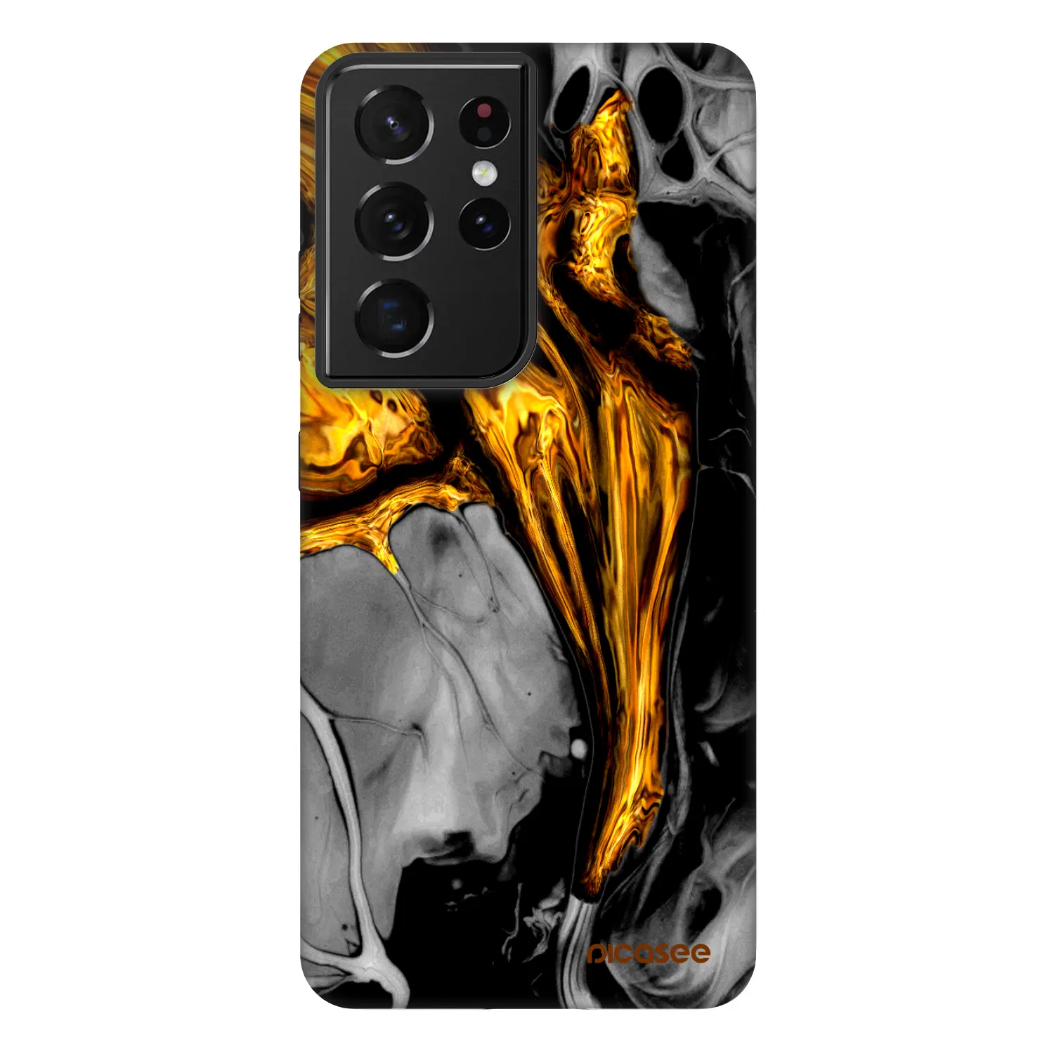 Picasee Fashion Case pentru Samsung Galaxy S21 Ultra 5G G998B - Black Gold