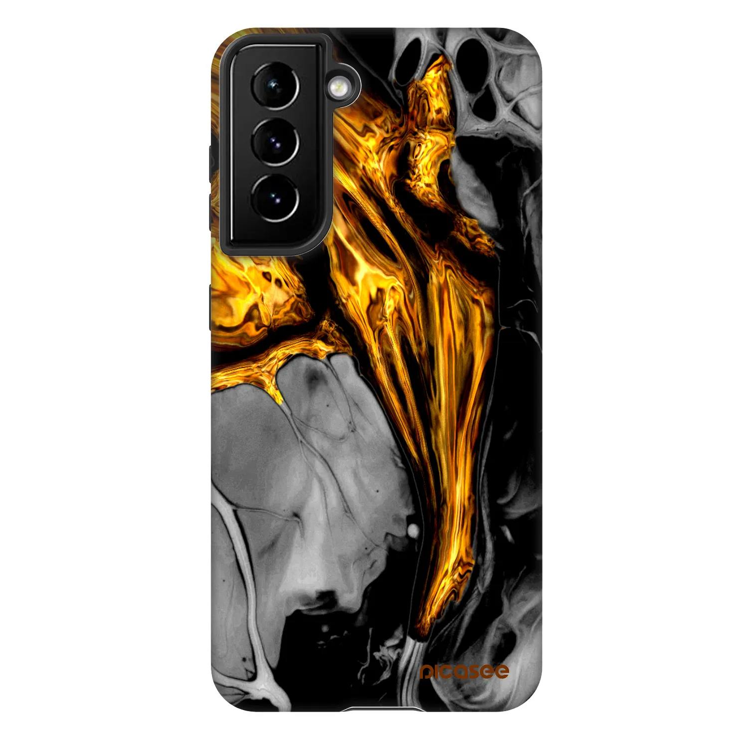 Picasee Fashion Case pentru Samsung Galaxy S21 5G G991B - Black Gold