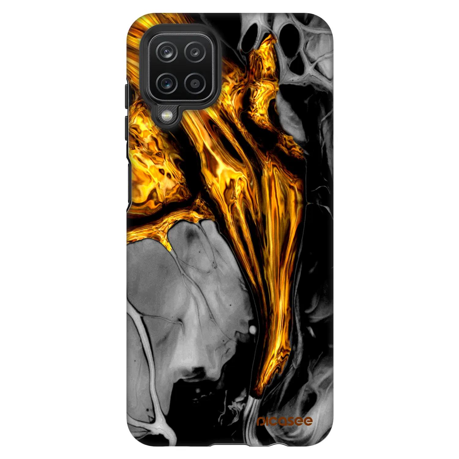Picasee Fashion Case pentru Samsung Galaxy A12 A125F - Black Gold