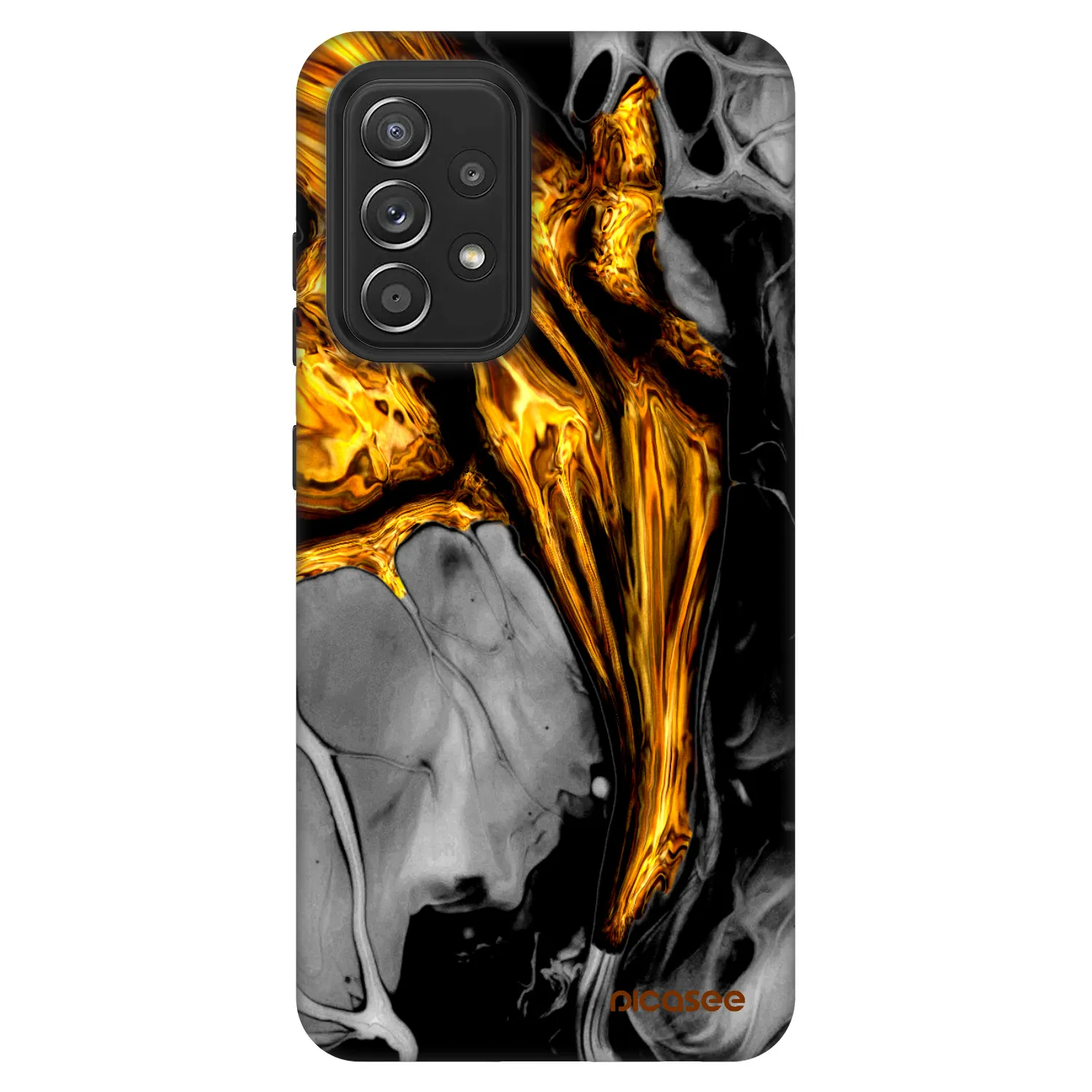 Picasee Fashion Case pentru Samsung Galaxy A52 5G A525F - Black Gold