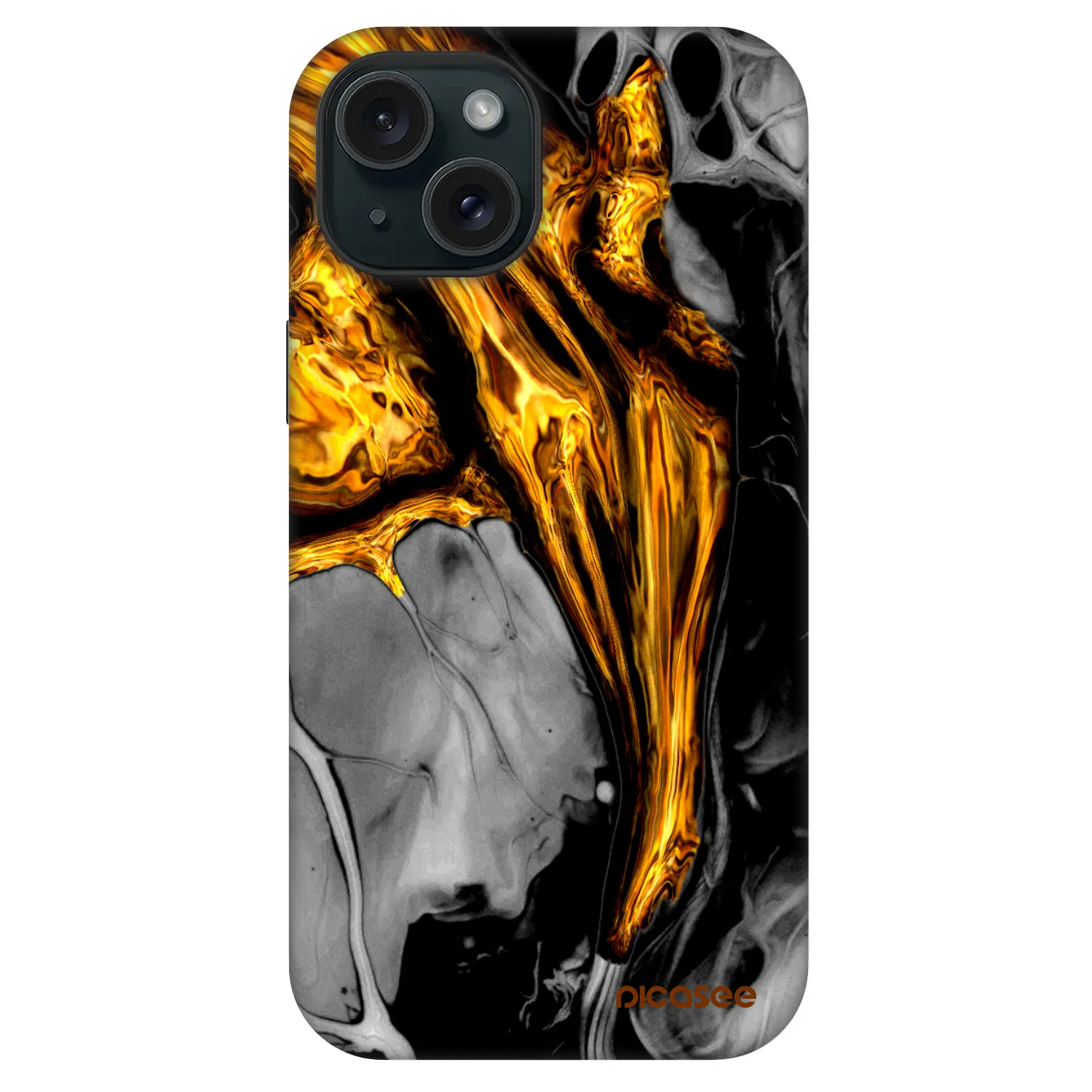 Picasee Fashion Case MagSafe pentru Apple iPhone 15 - Black Gold