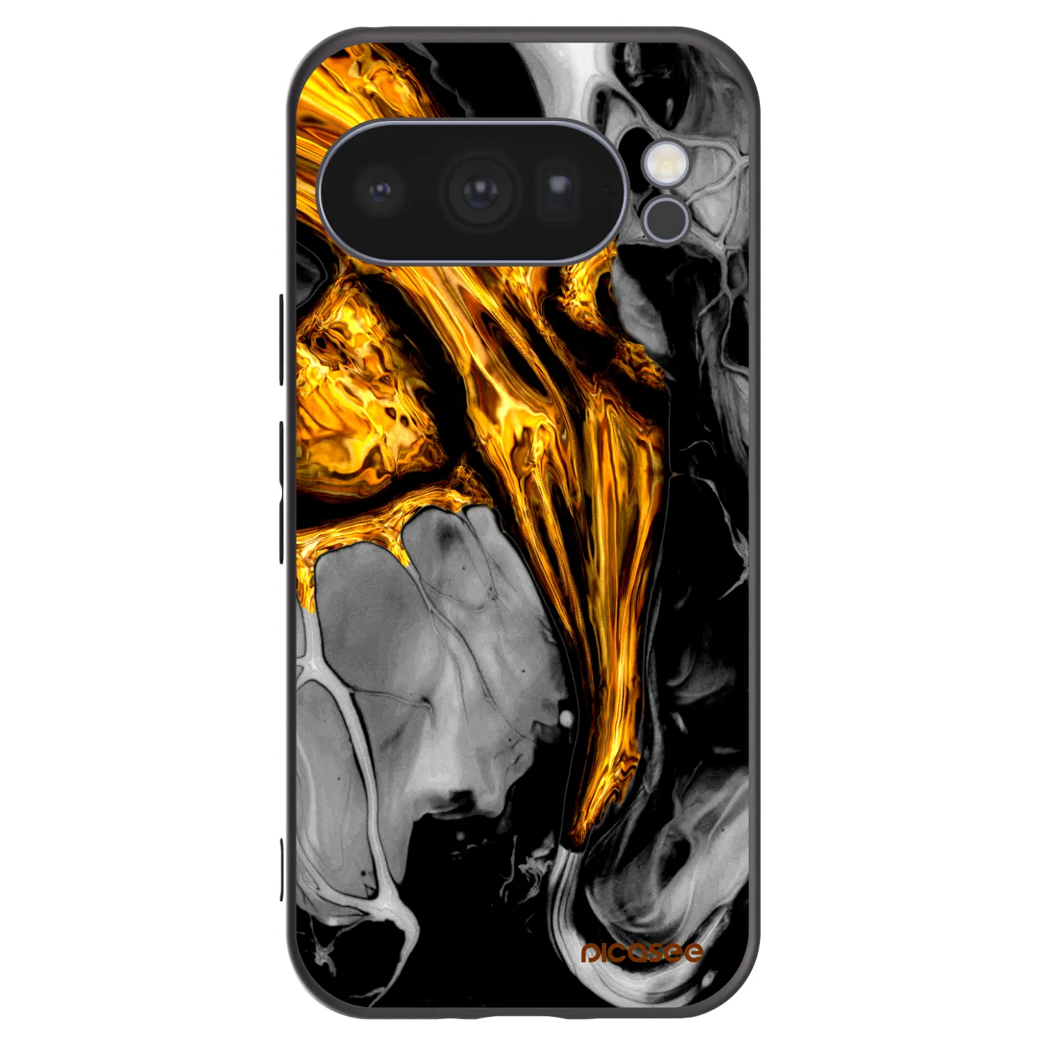 Picasee husă neagră din silicon pentru Google Pixel 10 Pro - Black Gold