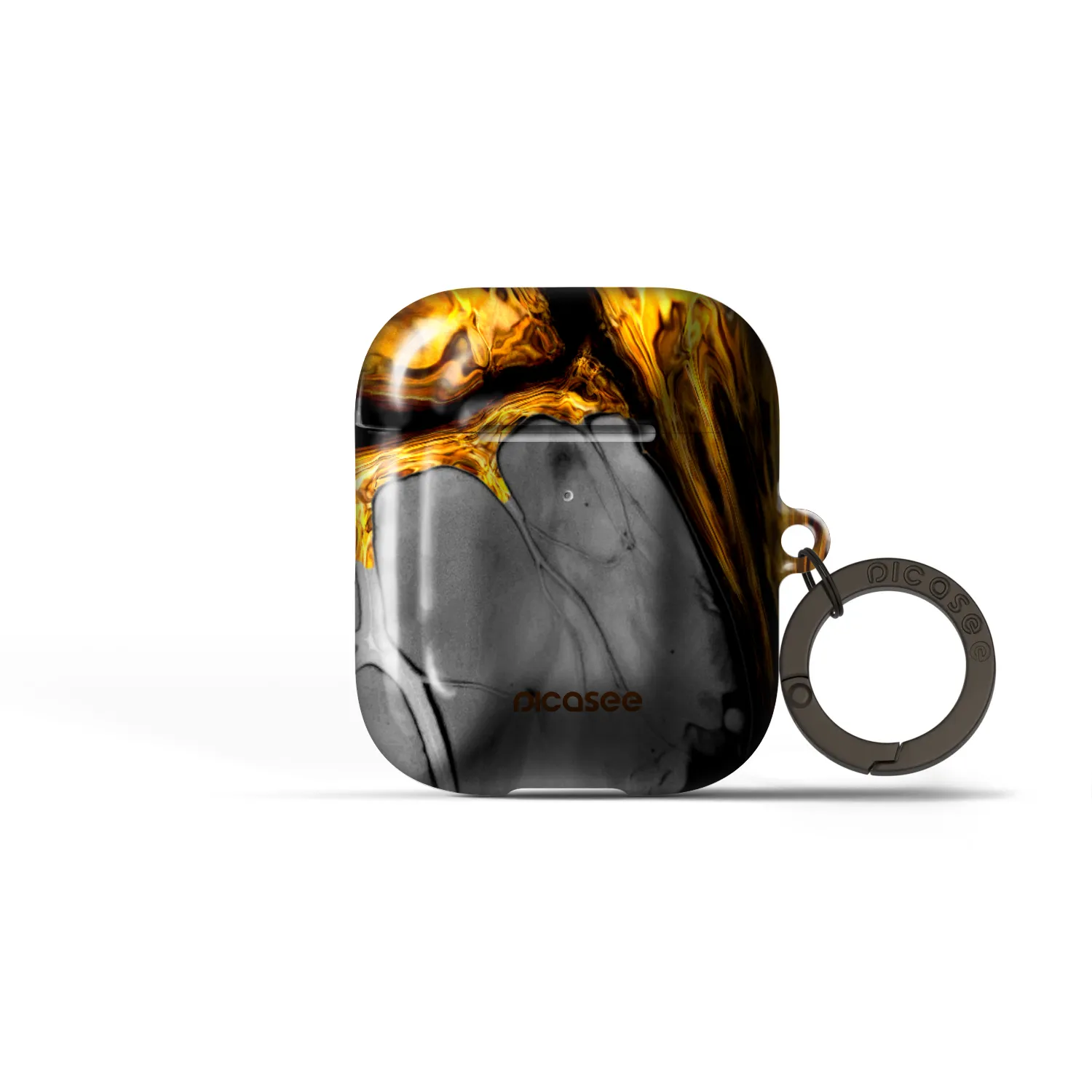 Picasee Obal pro Apple AirPods 1 - Black Gold