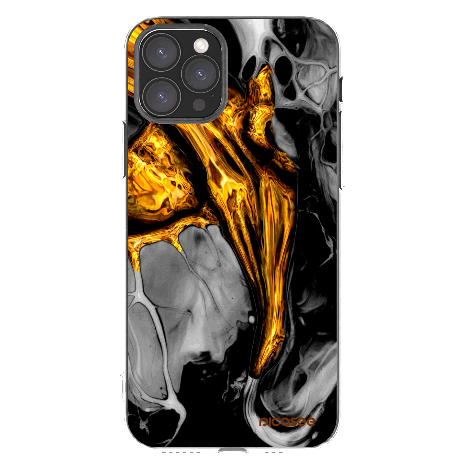 Picasee husă transparentă din silicon pentru Apple iPhone 11 Pro - Black Gold