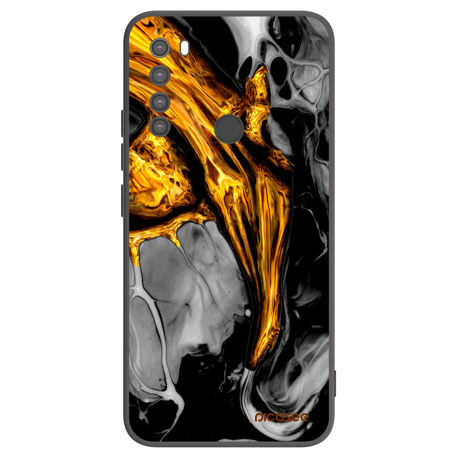 Picasee husă neagră din silicon pentru Xiaomi Redmi Note 8 - Black Gold