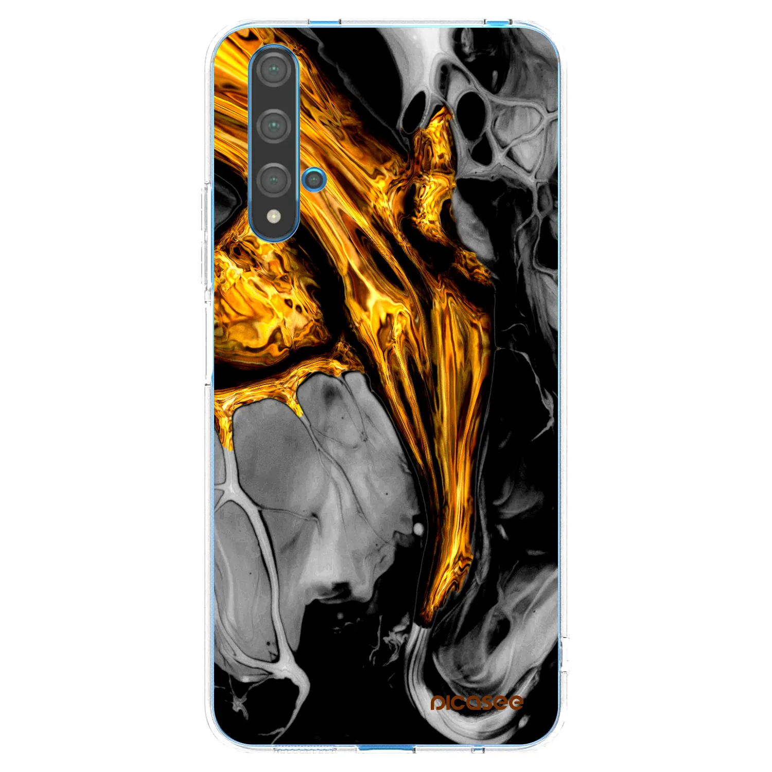 Picasee husă transparentă din silicon pentru Huawei Nova 5T - Black Gold