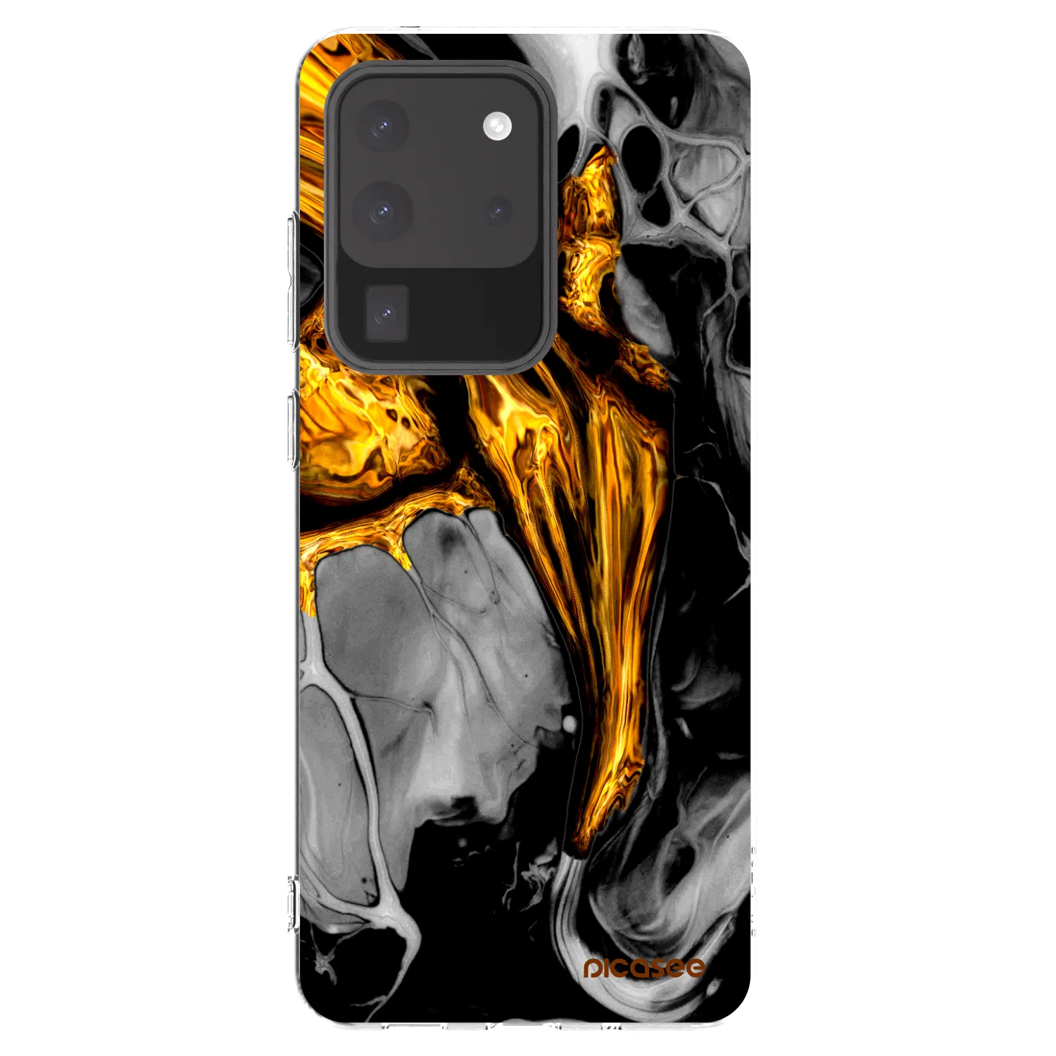 Picasee husă transparentă din silicon pentru Samsung Galaxy S20 Ultra 5G G988F - Black Gold