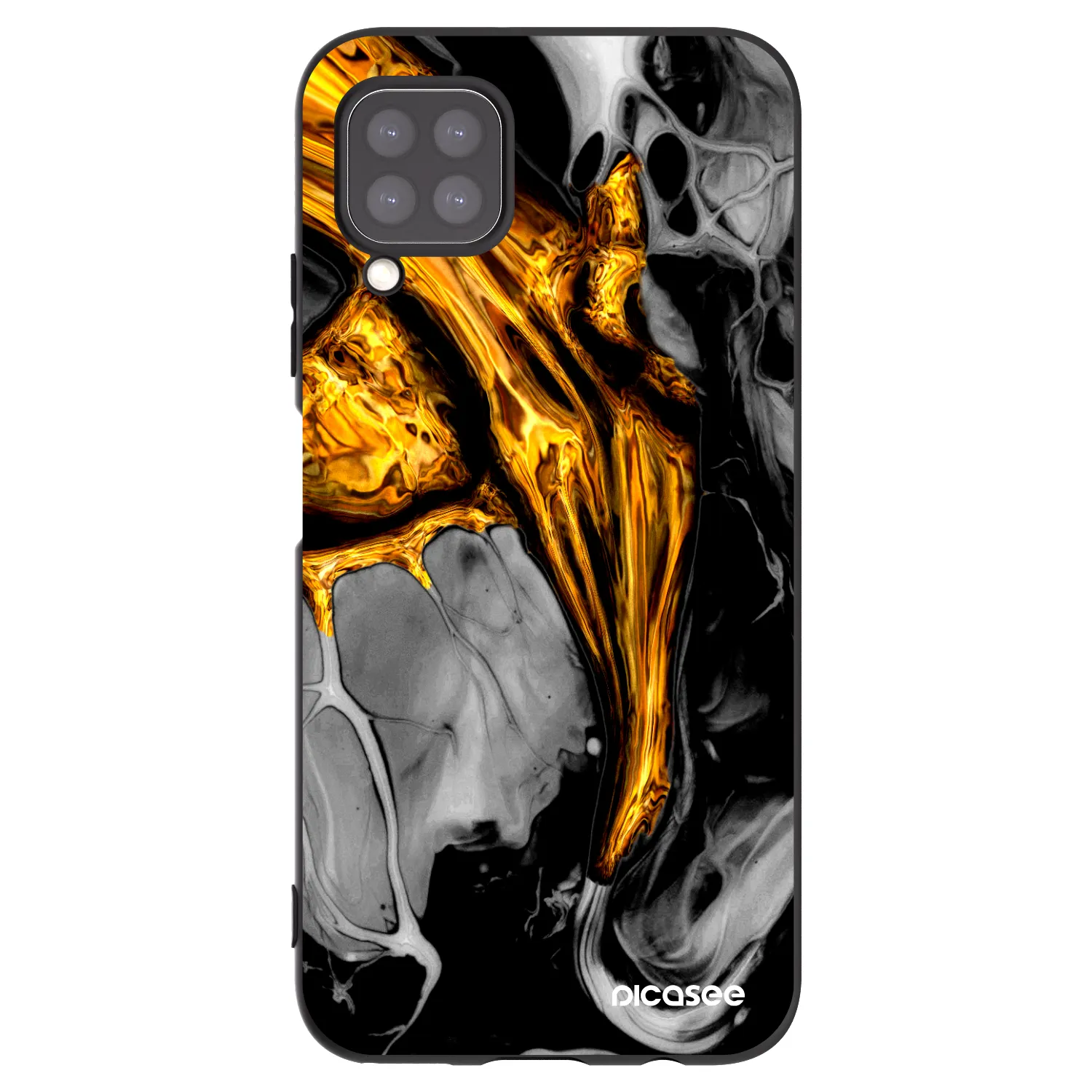 Picasee husă neagră din silicon pentru Huawei P40 Lite - Black Gold