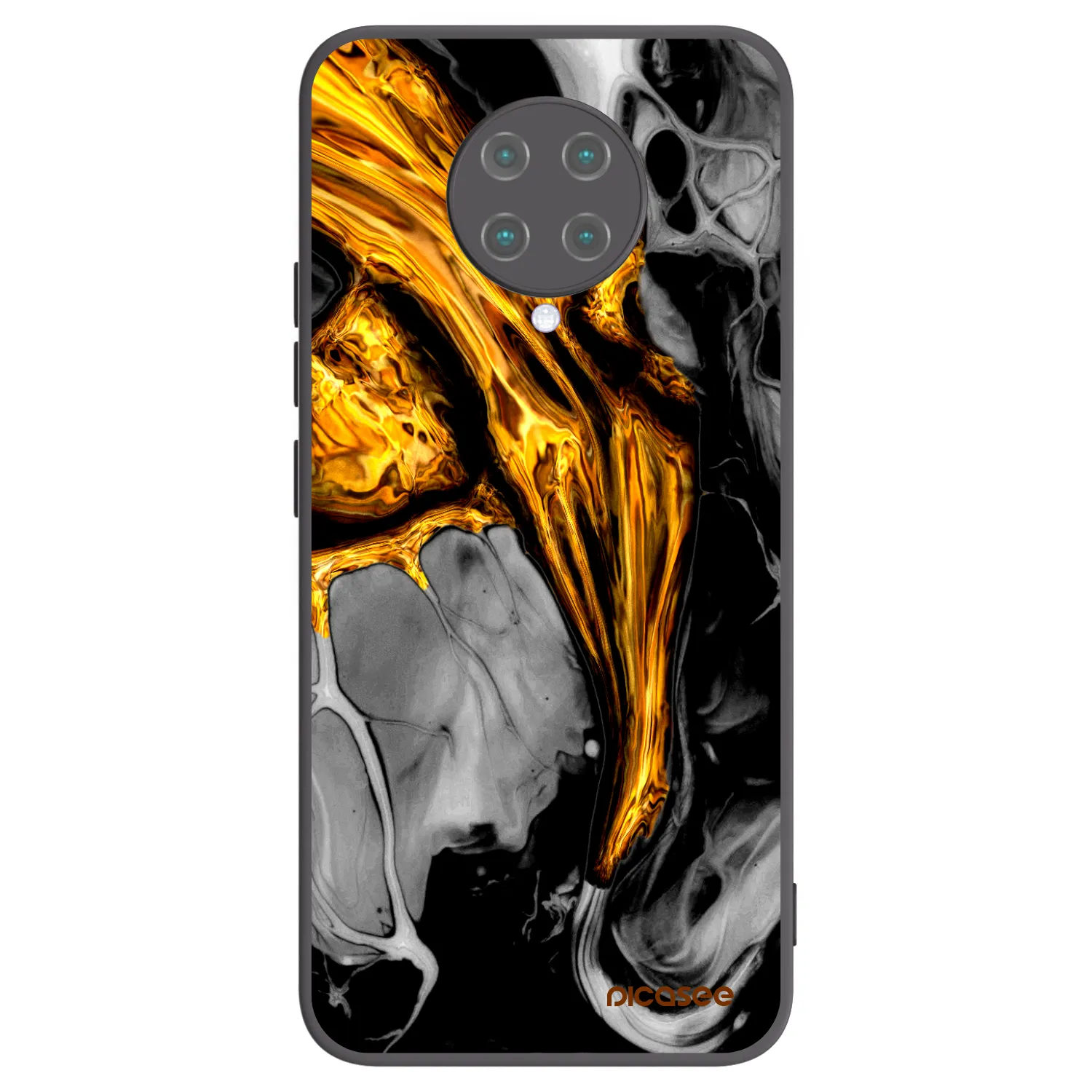 Picasee husă neagră din silicon pentru Xiaomi Poco F2 Pro - Black Gold